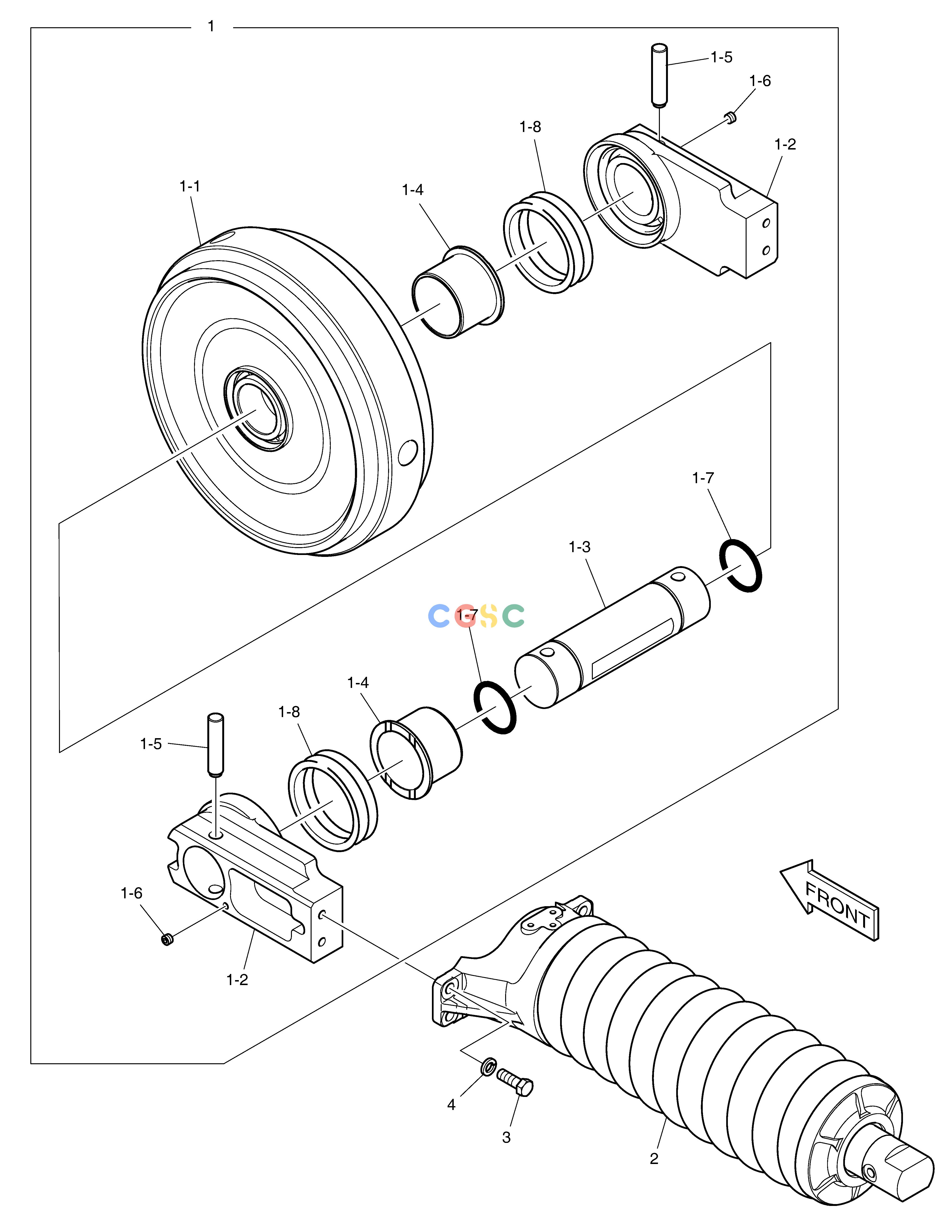 斗山零件查询IDLER DX530LC-5(S/N:10001~10006) Doosan parts catalog online