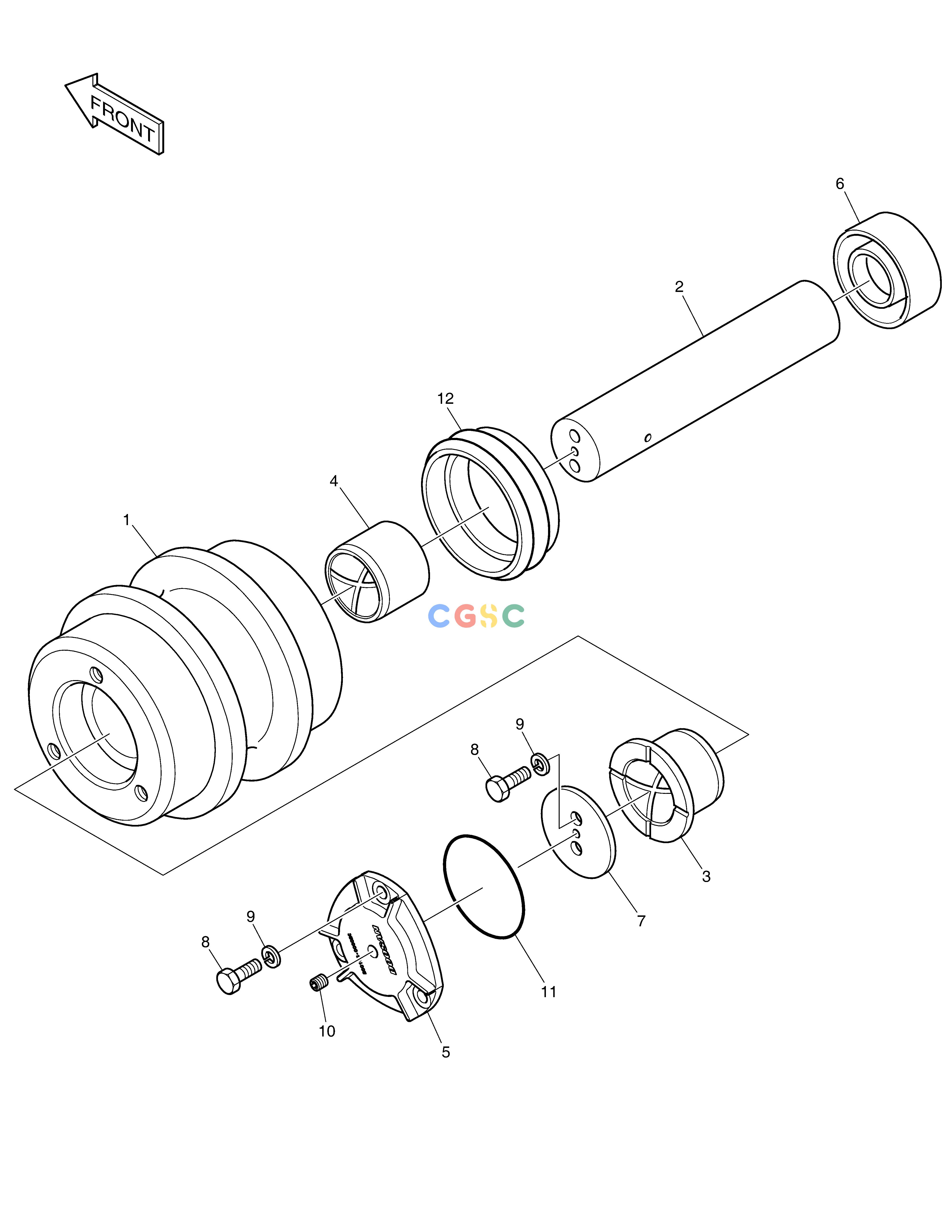 斗山零件查询UPPER ROLLER DX530LC-5(S/N:10001~10006) Doosan parts catalog online