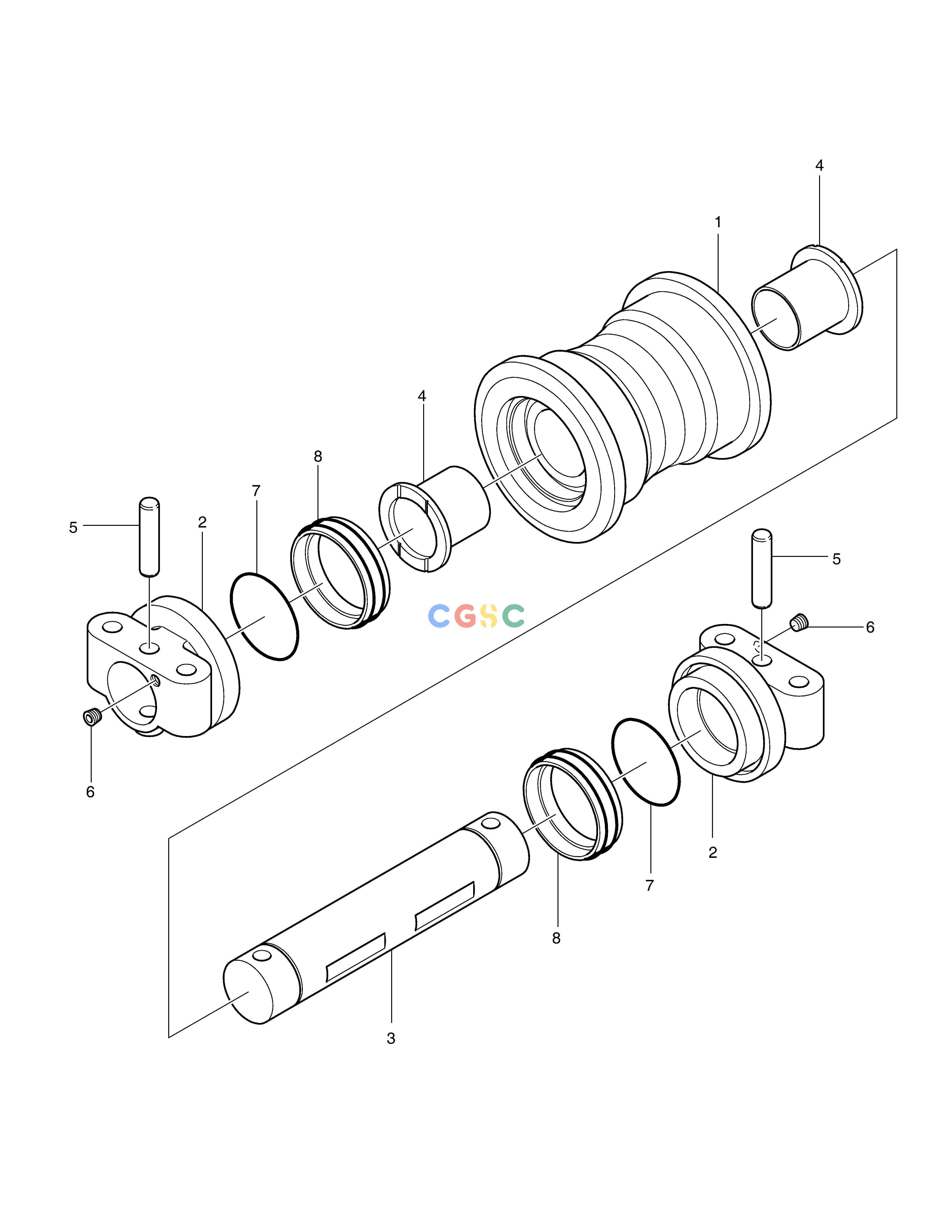 斗山零件查询LOWER ROLLER DX530LC-5(S/N:10001~10006) Doosan parts catalog online
