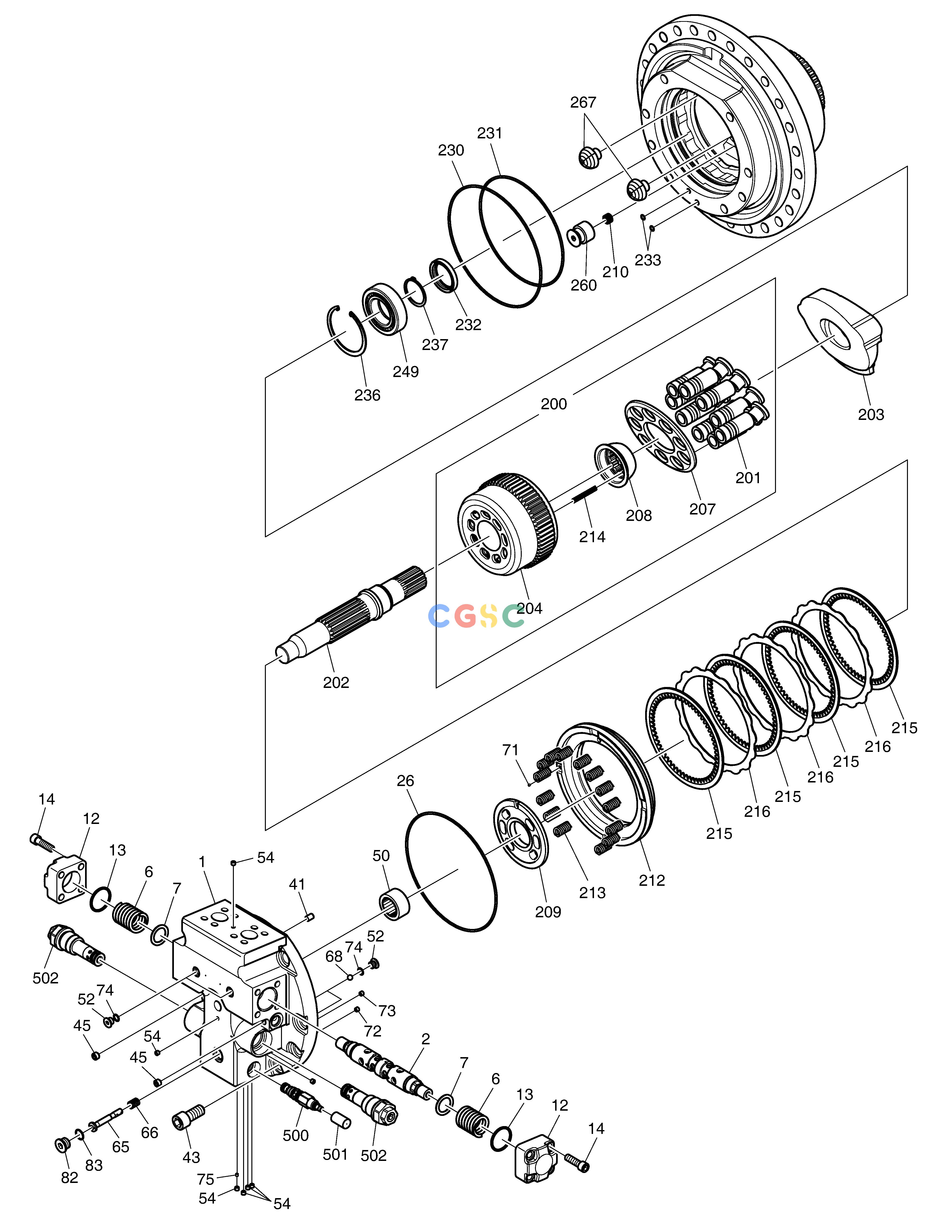 斗山零件查询TRAVEL MOTOR DX530LC-5(S/N:10001~10006) Doosan parts catalog online