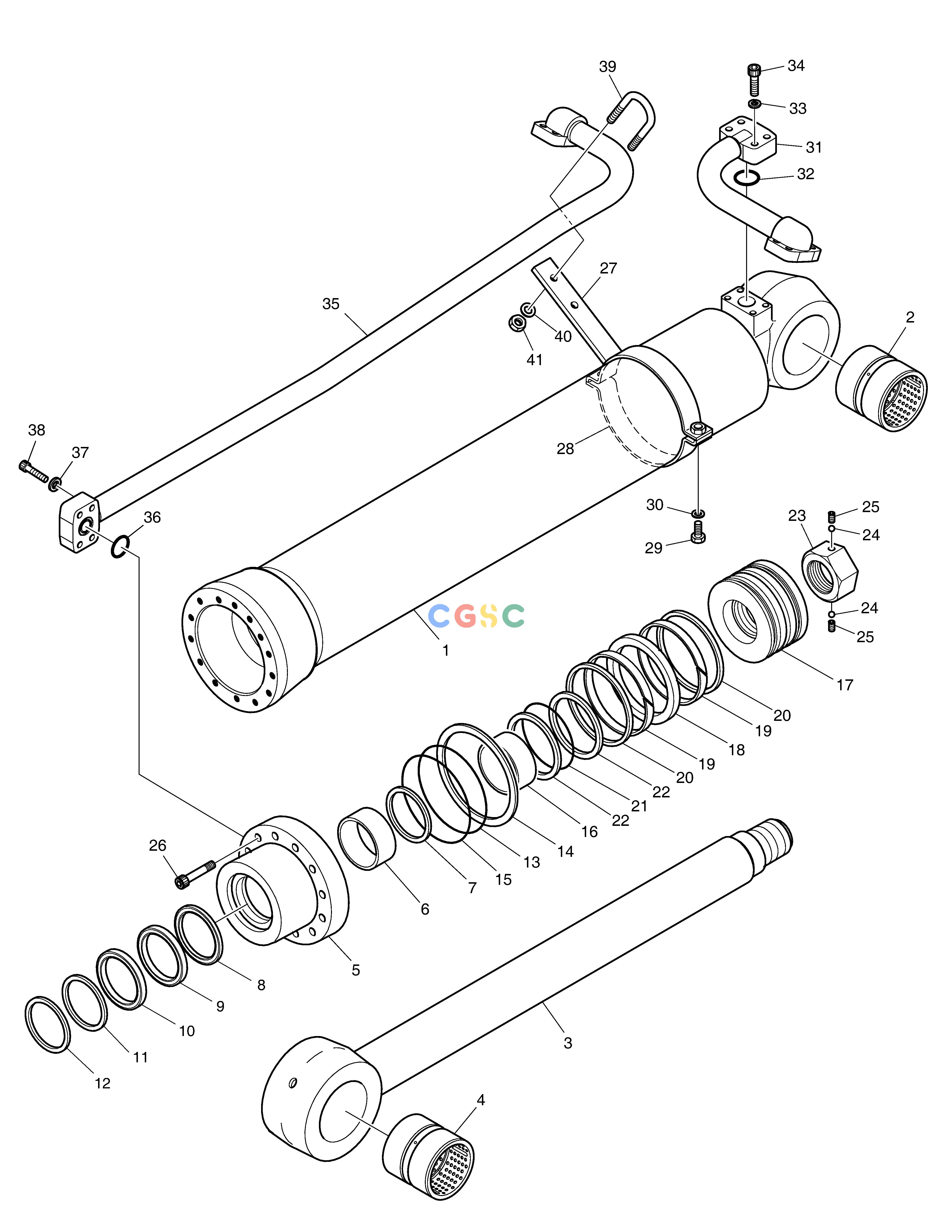 斗山零件查询BUCKET CYLINDER DX530LC-5(S/N:10001~10006) Doosan parts catalog online