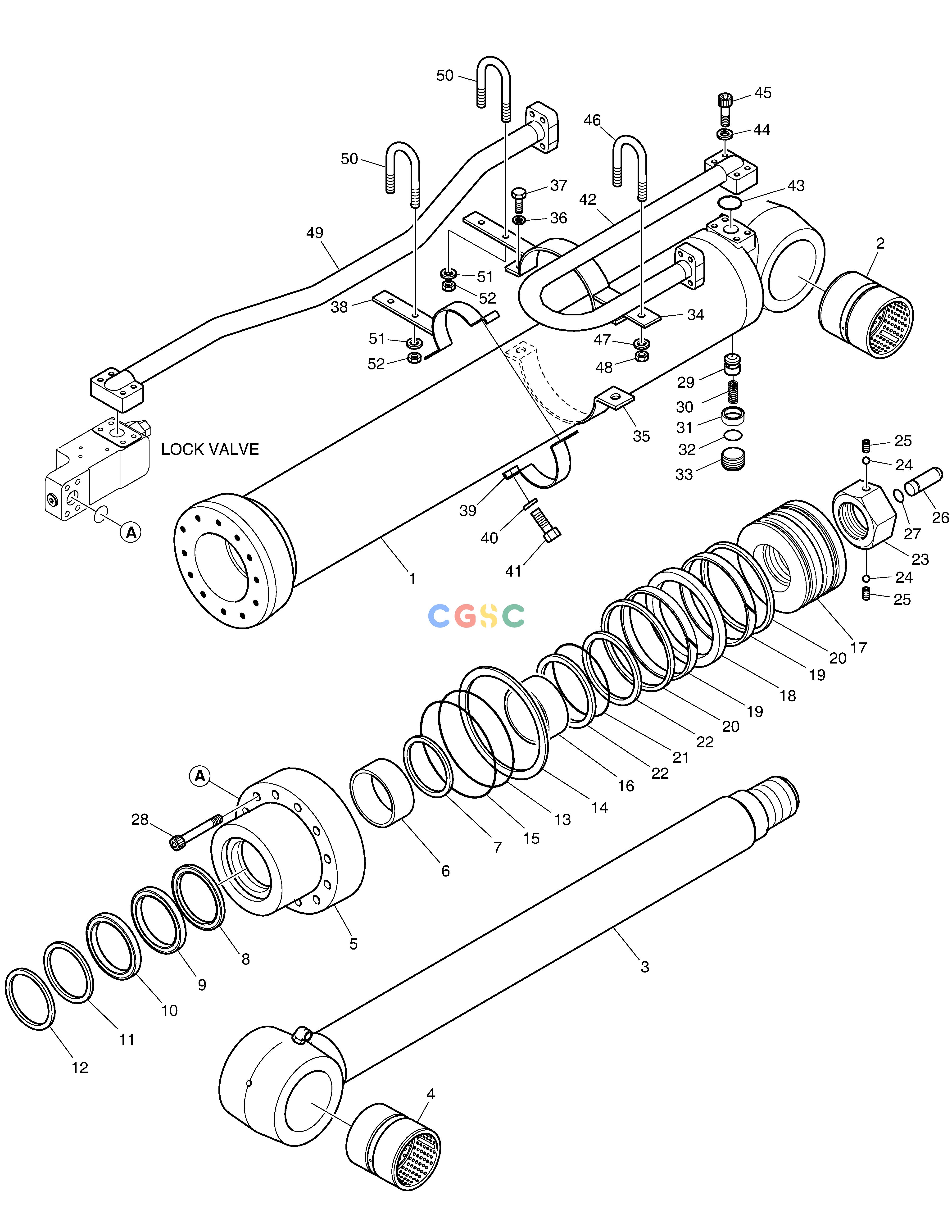 斗山零件查询ARM CYLINDER-LOCK VALVE DX530LC-5(S/N:10001~10006) Doosan parts catalog online