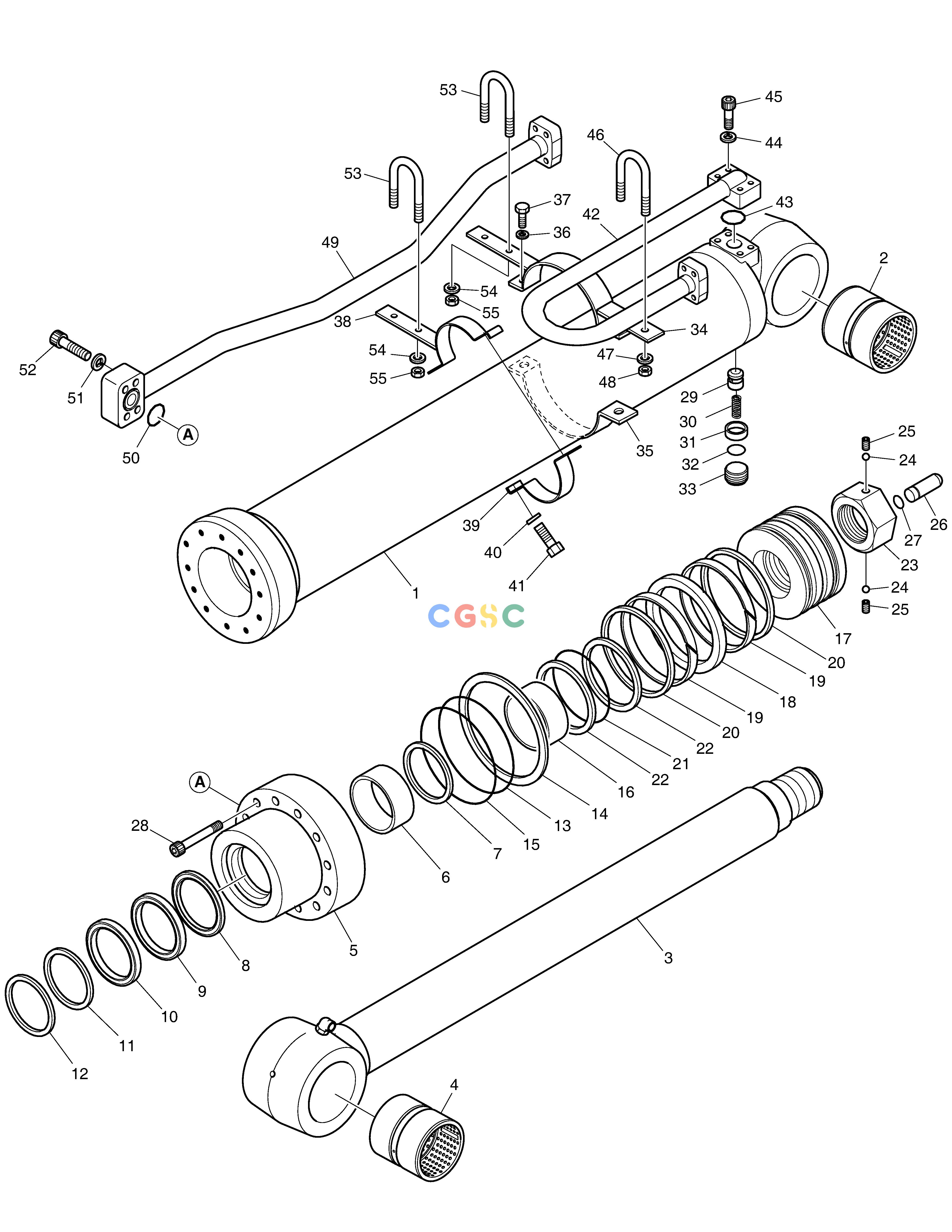 斗山零件查询ARM CYLINDER-BOOM 6.3m DX530LC-5(S/N:10001~10006) Doosan parts catalog online