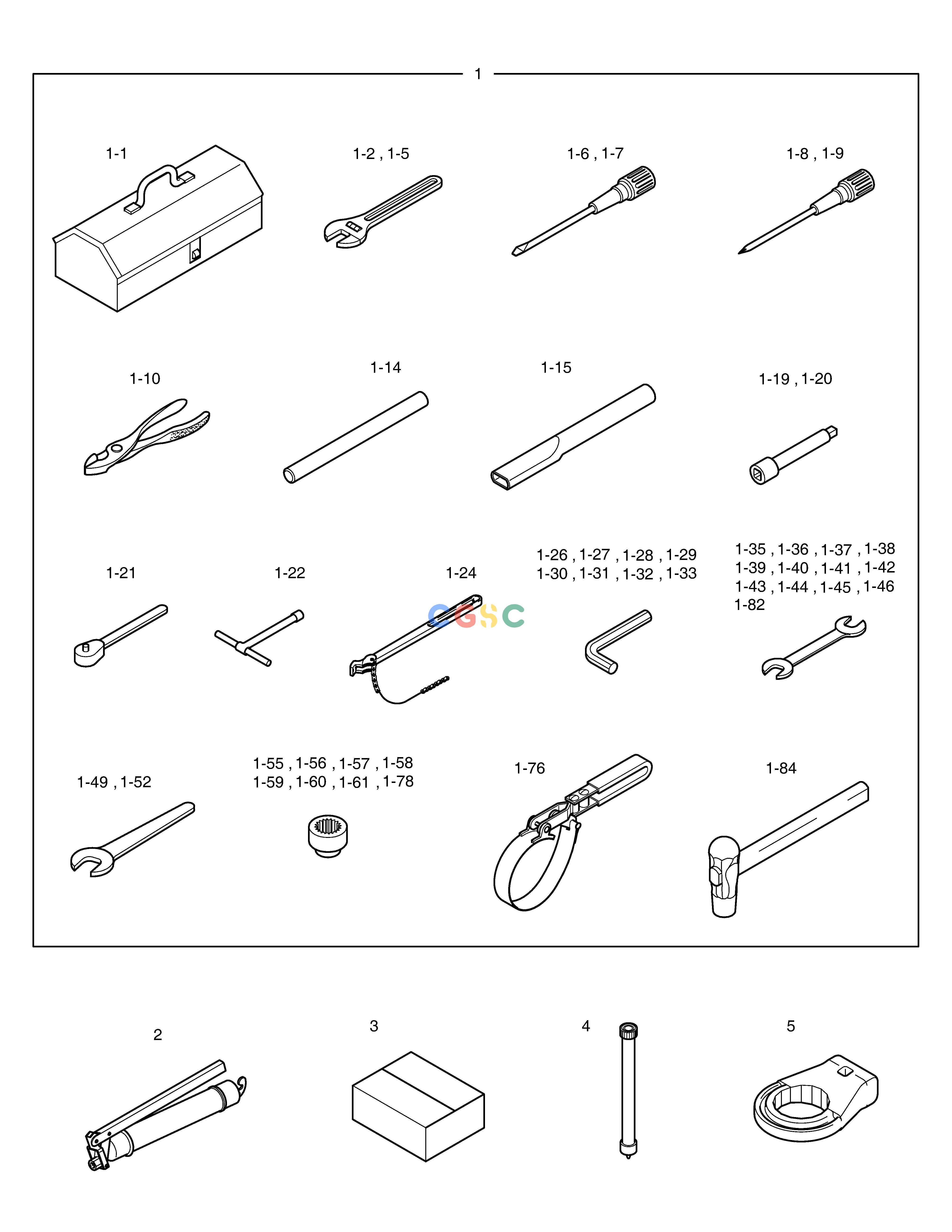 斗山零件查询TOOLS DX530LC-5(S/N:10001~10006) Doosan parts catalog online