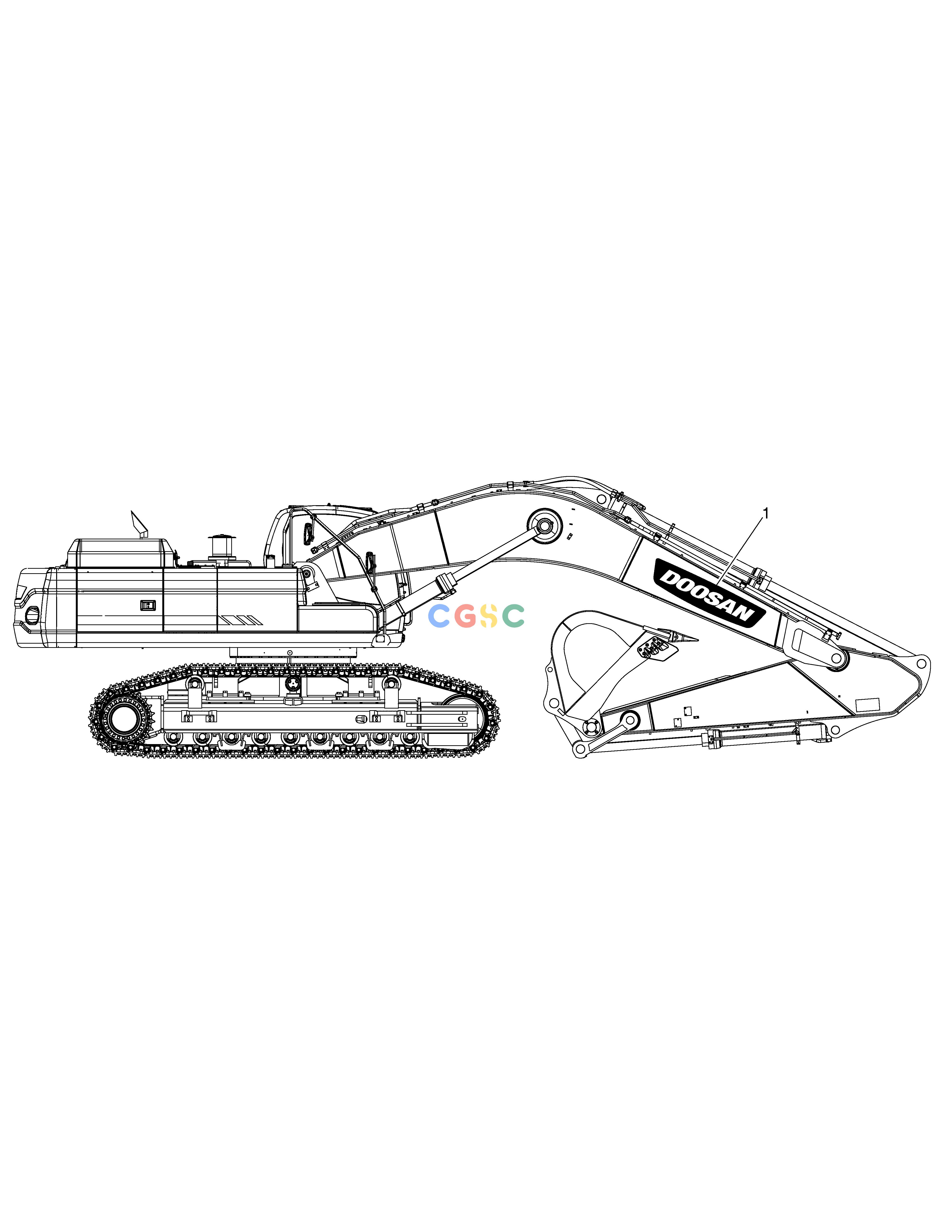 斗山零件查询DECAL - BOOM 7.1m DX530LC-5(S/N:10001~10006) Doosan parts catalog online