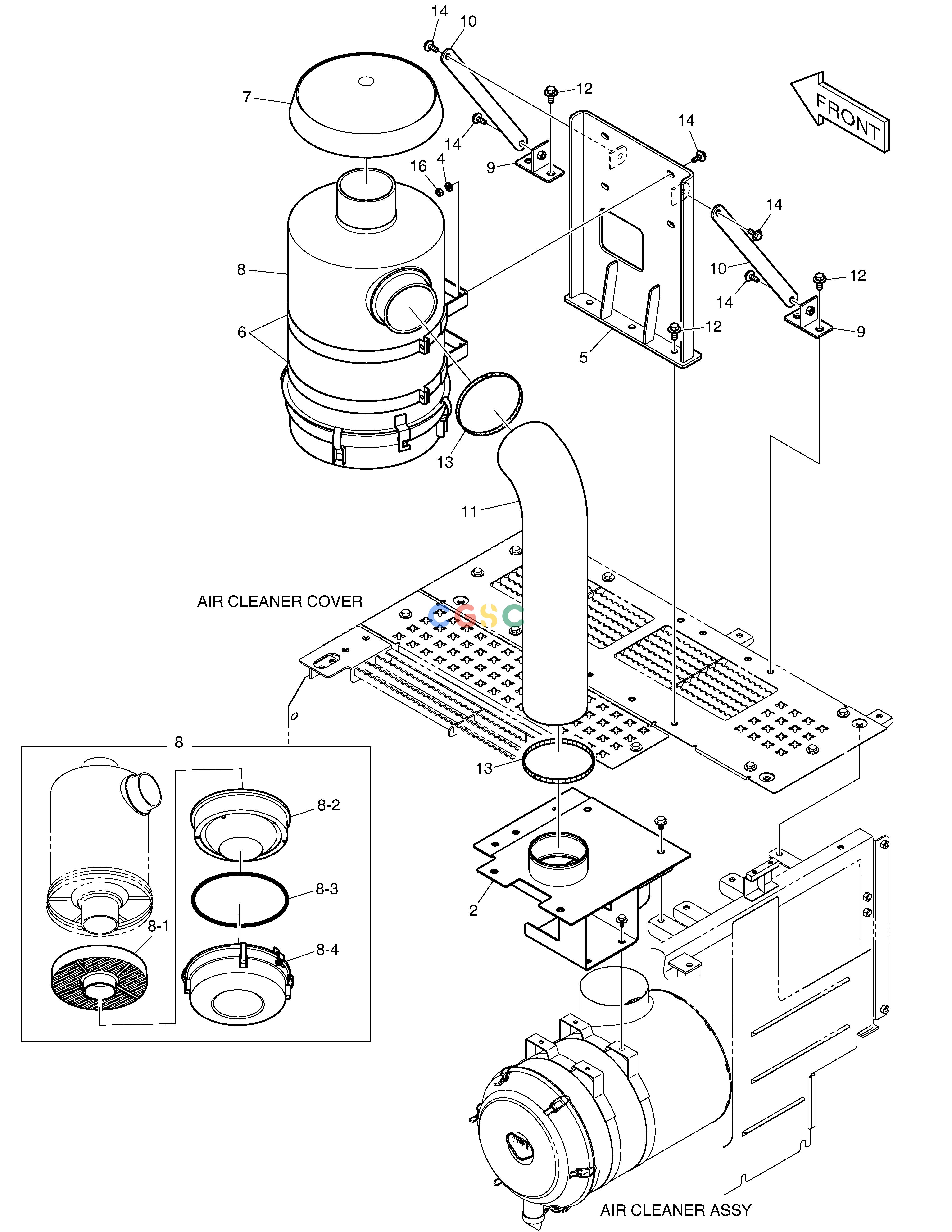 斗山零件查询AIR CLEANER ASS'Y - OIL WASHED DX530LC-5(S/N:10001~10006) Doosan parts catalog online