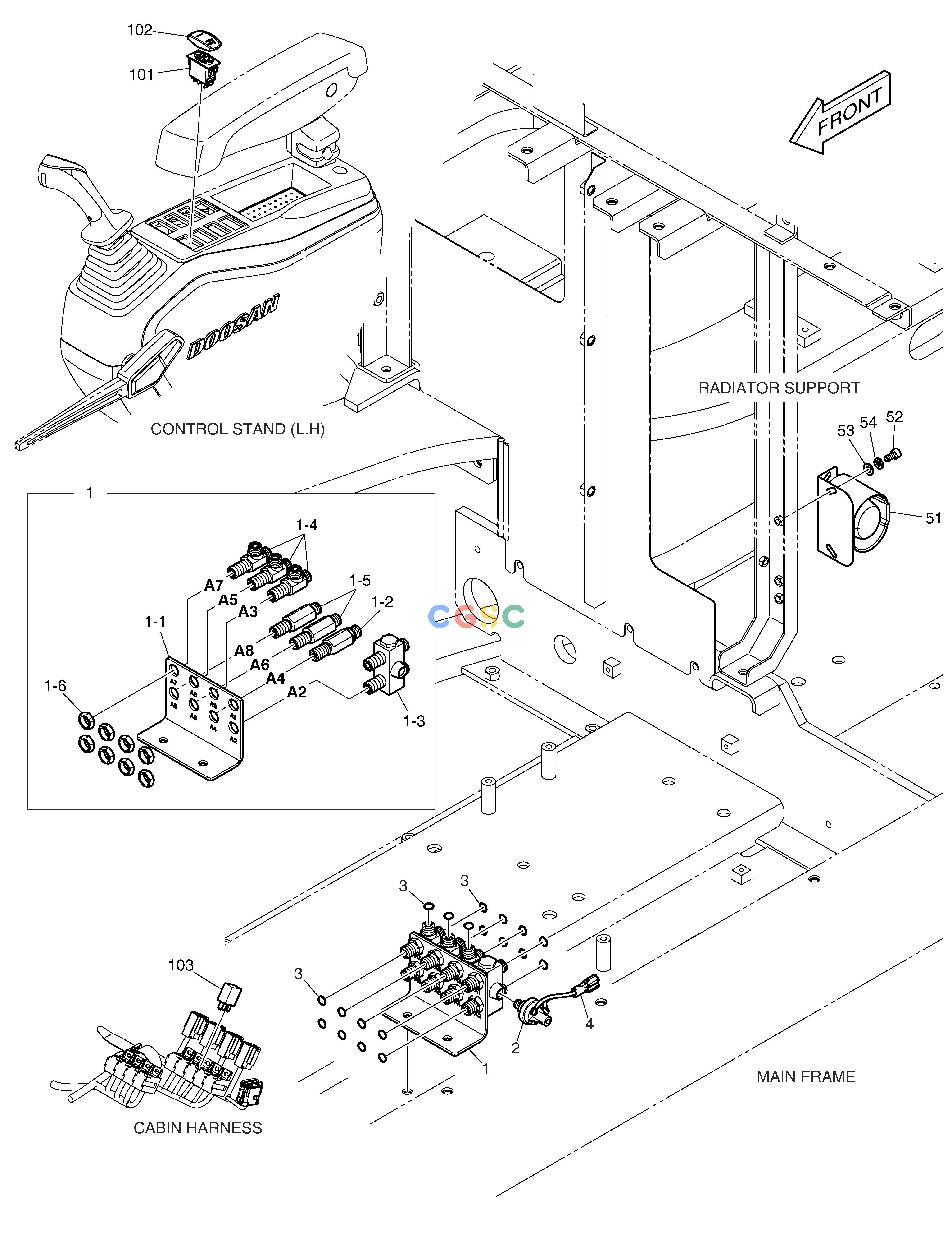 斗山零件查询SWING ALARM DX530LC-5(S/N:10001~10006) Doosan parts catalog online