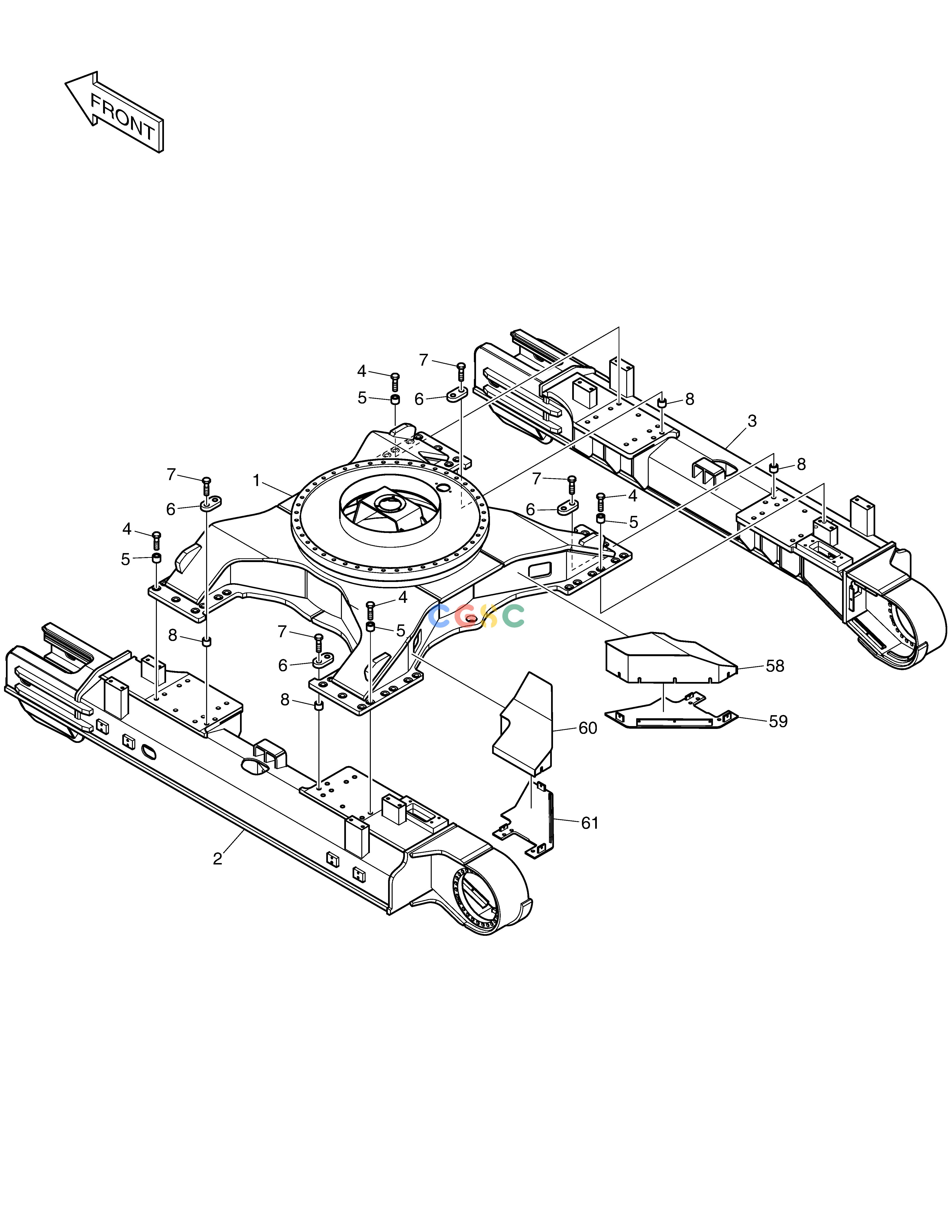 斗山零件查询TRACK FRAME - 3.49m DX530LC-5(S/N:10001~10006) Doosan parts catalog online
