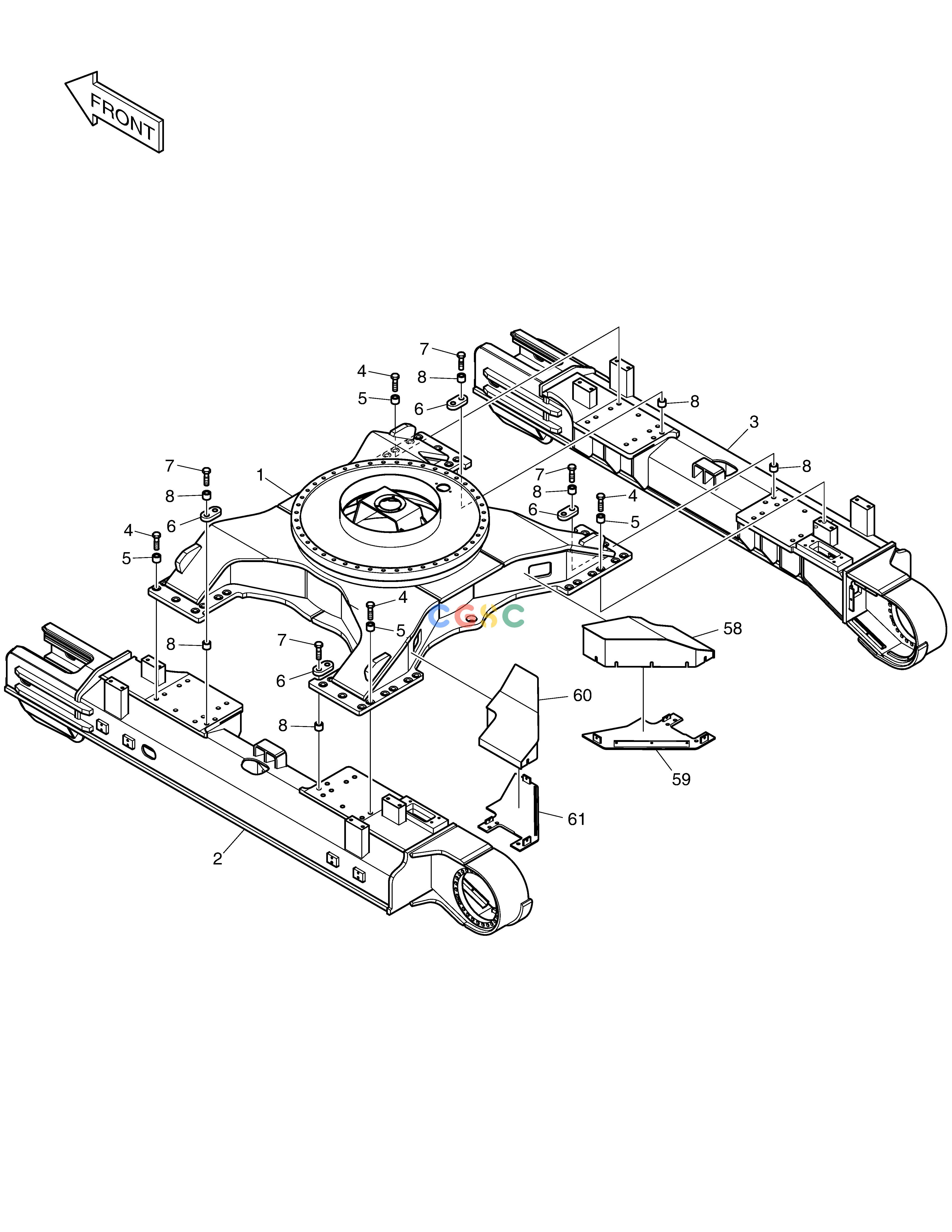 斗山零件查询TRACK FRAME - 3.57m DX530LC-5(S/N:10001~10006) Doosan parts catalog online