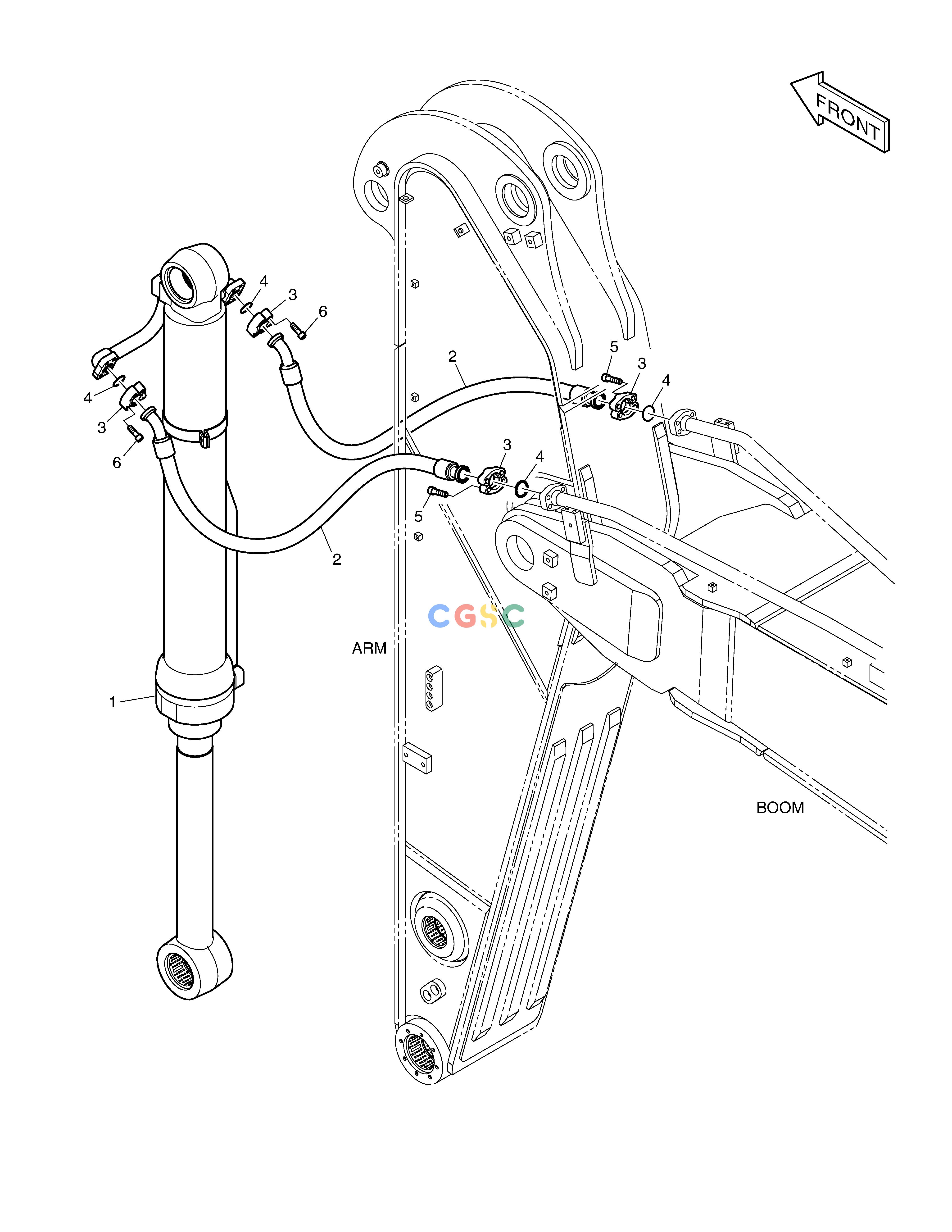 斗山零件查询ARM PIPING - ARM 2.4m DX530LC-5(S/N:10001~10006) Doosan parts catalog online