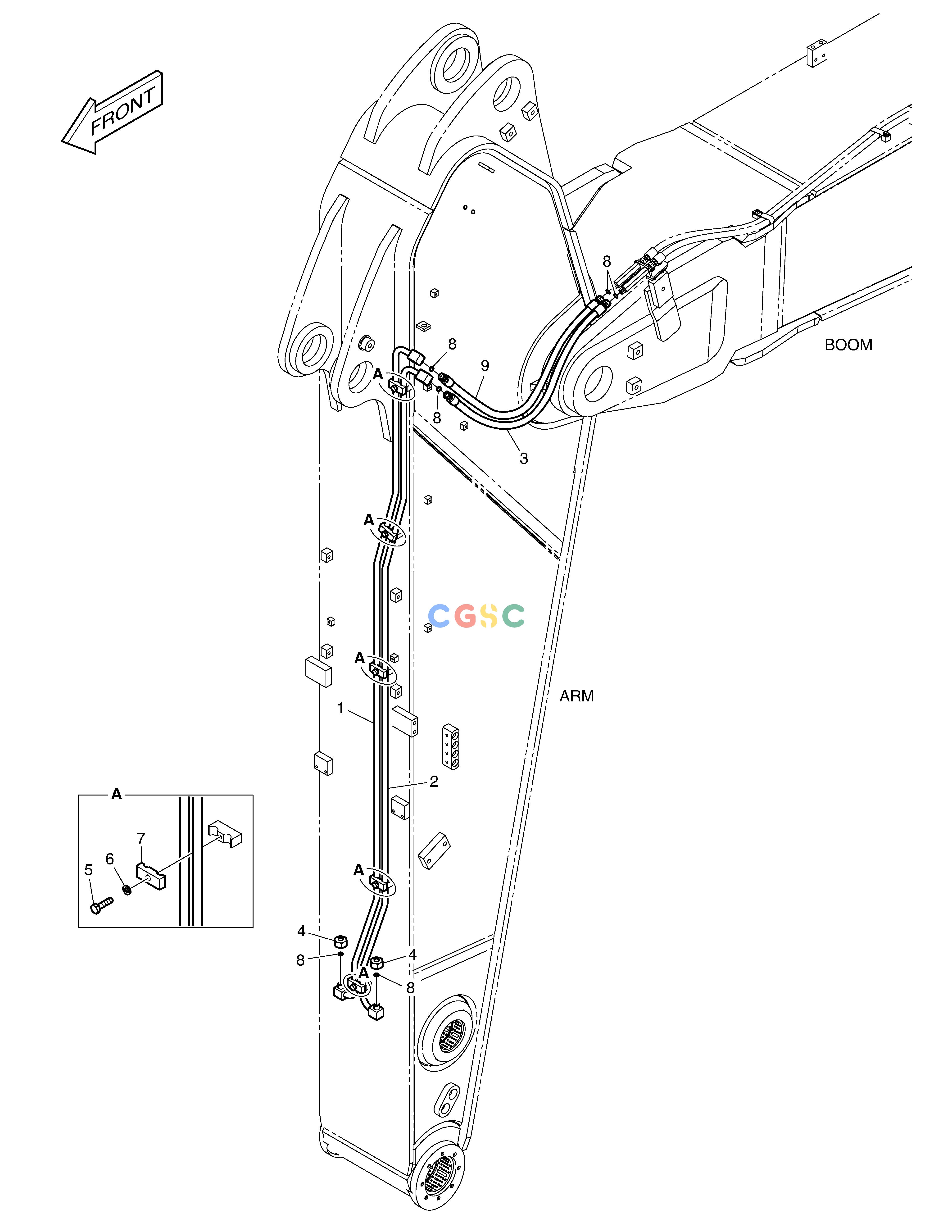 斗山零件查询ARM PIPING - QUICK FIT(ARM 2.9m) DX530LC-5(S/N:10001~10006) Doosan parts catalog online