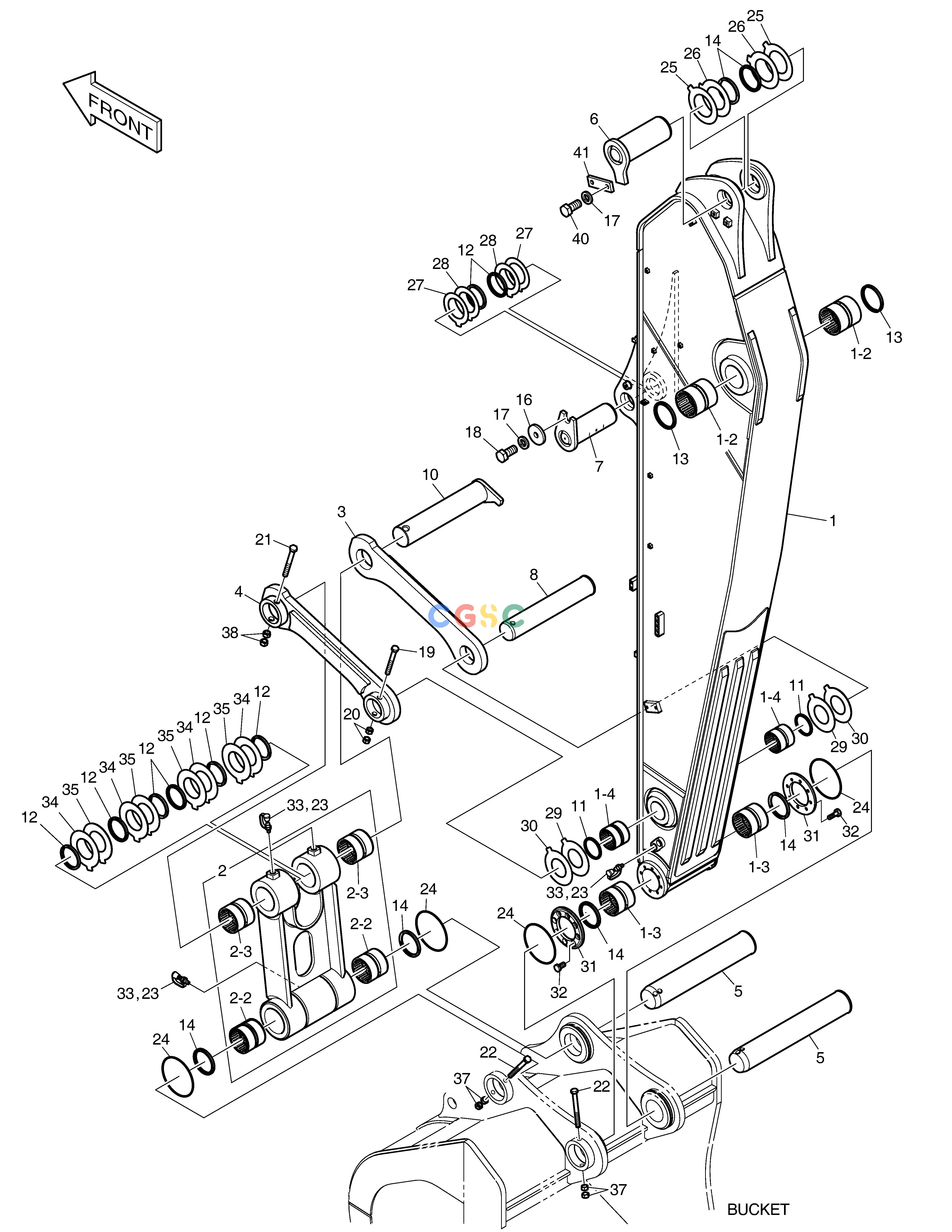 斗山零件查询ARM - 3.98m DX530LC-5(S/N:10001~10006) Doosan parts catalog online