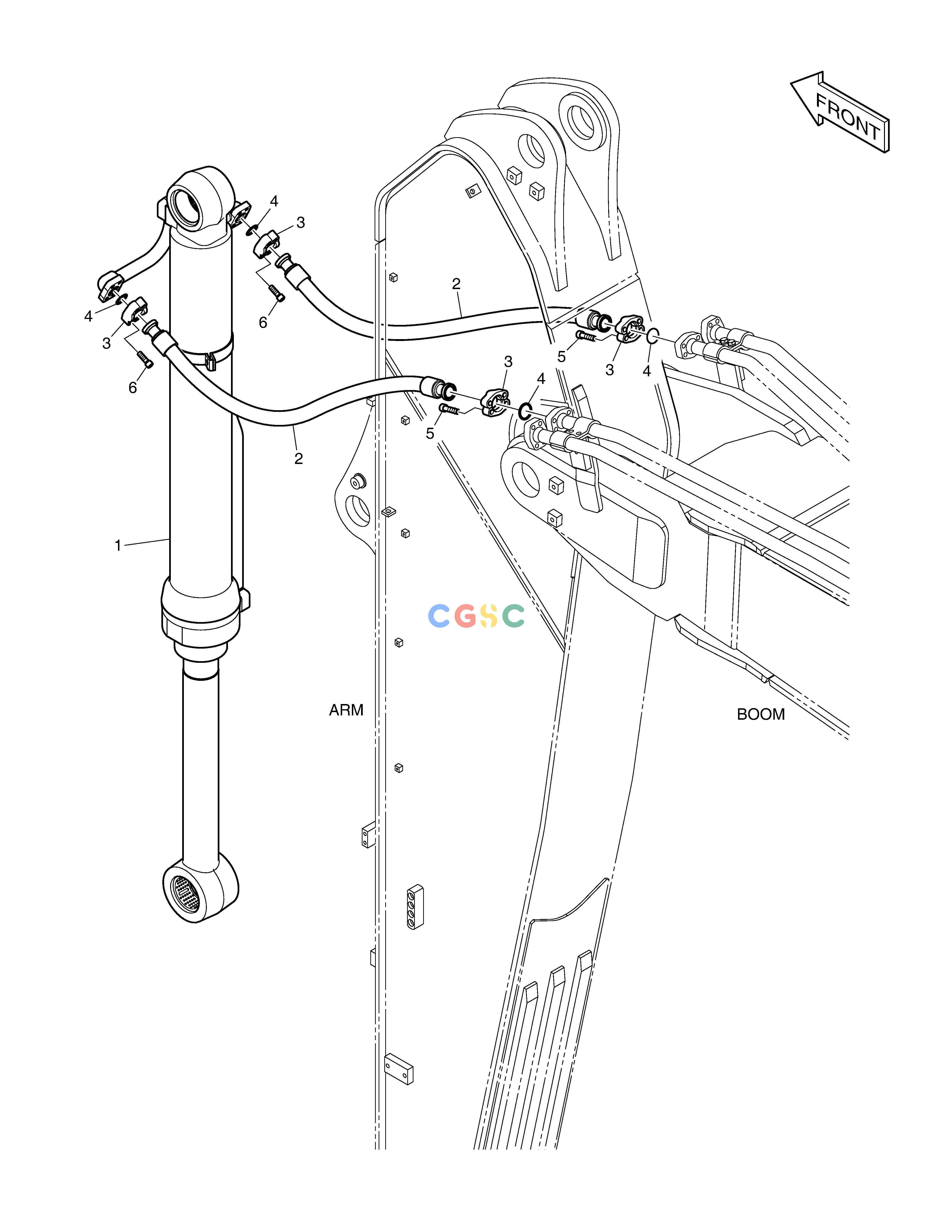 斗山零件查询ARM PIPING - ARM 3.98m DX530LC-5(S/N:10001~10006) Doosan parts catalog online