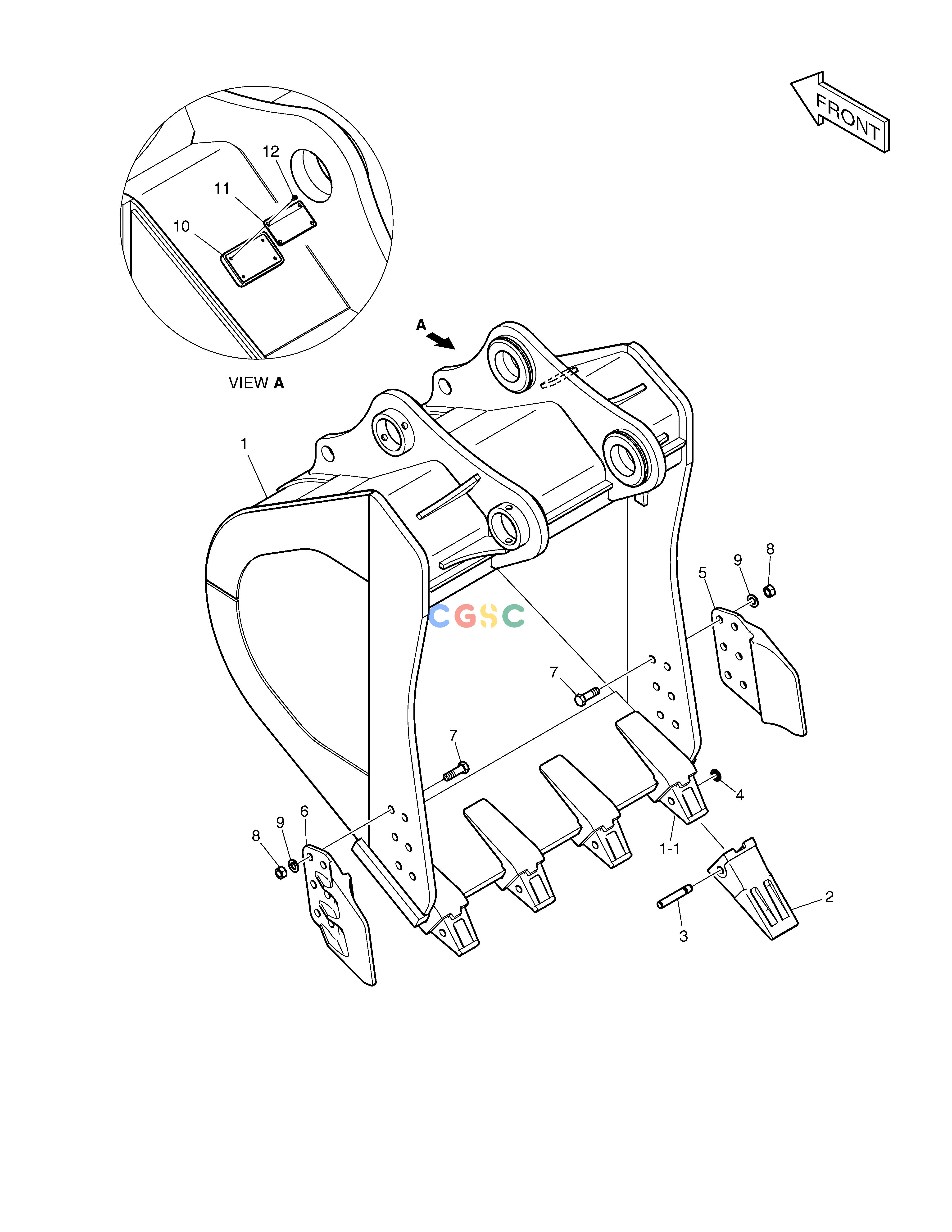 斗山零件查询BUCKET ASS'Y - 1.80m³ DX530LC-5(S/N:10001~10006) Doosan parts catalog online