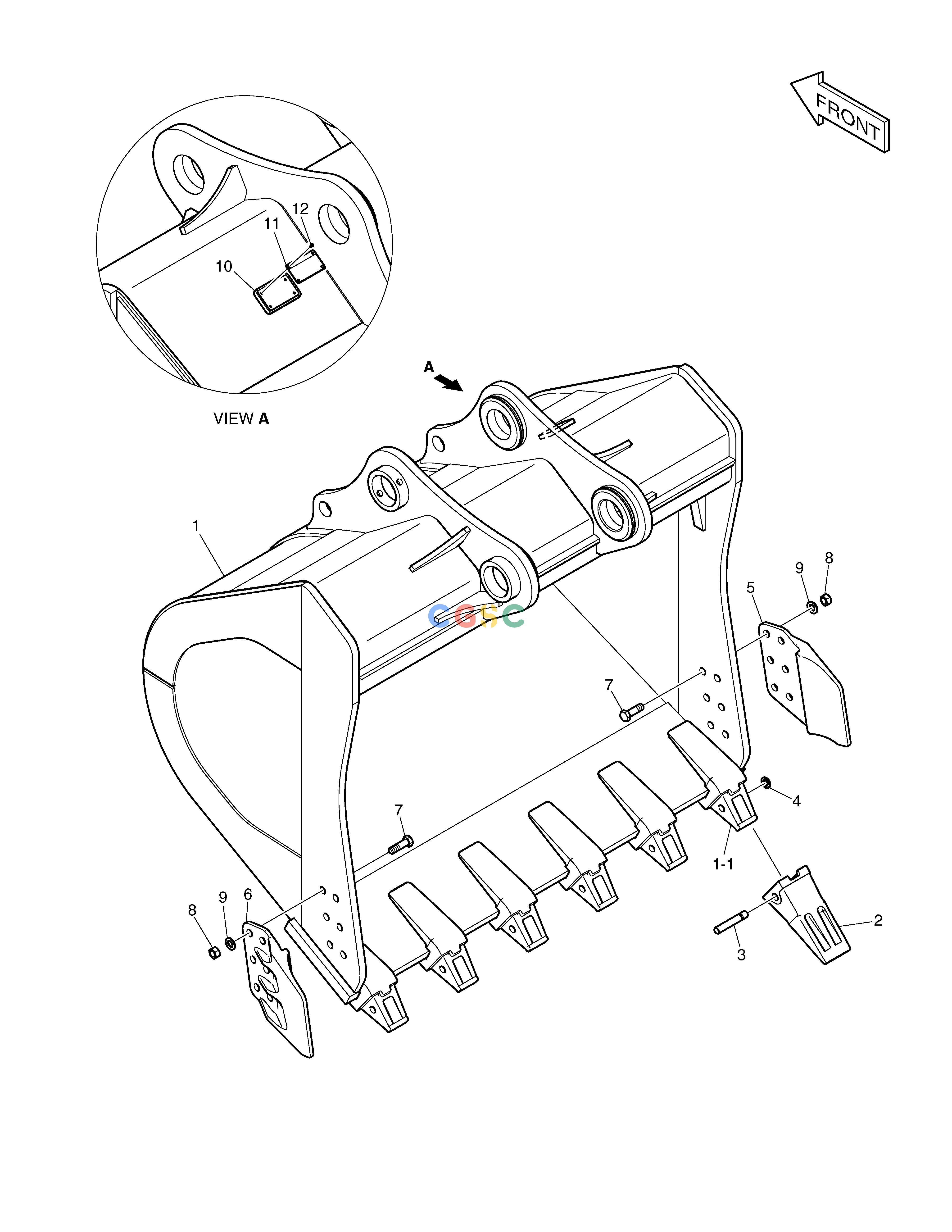 斗山零件查询BUCKET ASS'Y - 2.86m³ DX530LC-5(S/N:10001~10006) Doosan parts catalog online