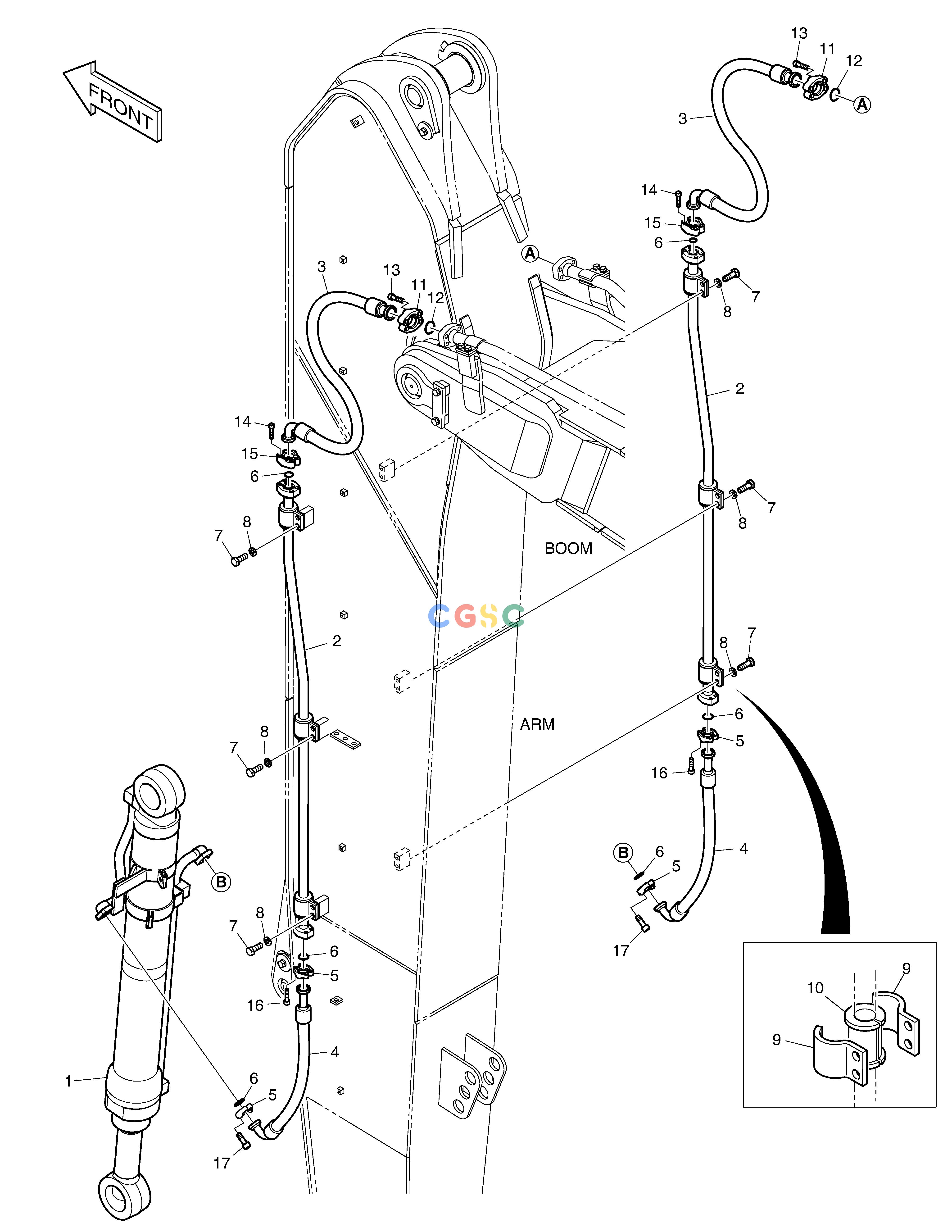 斗山零件查询ARM PIPING - ARM 6m DX530LC-5(S/N:10001~10006) Doosan parts catalog online