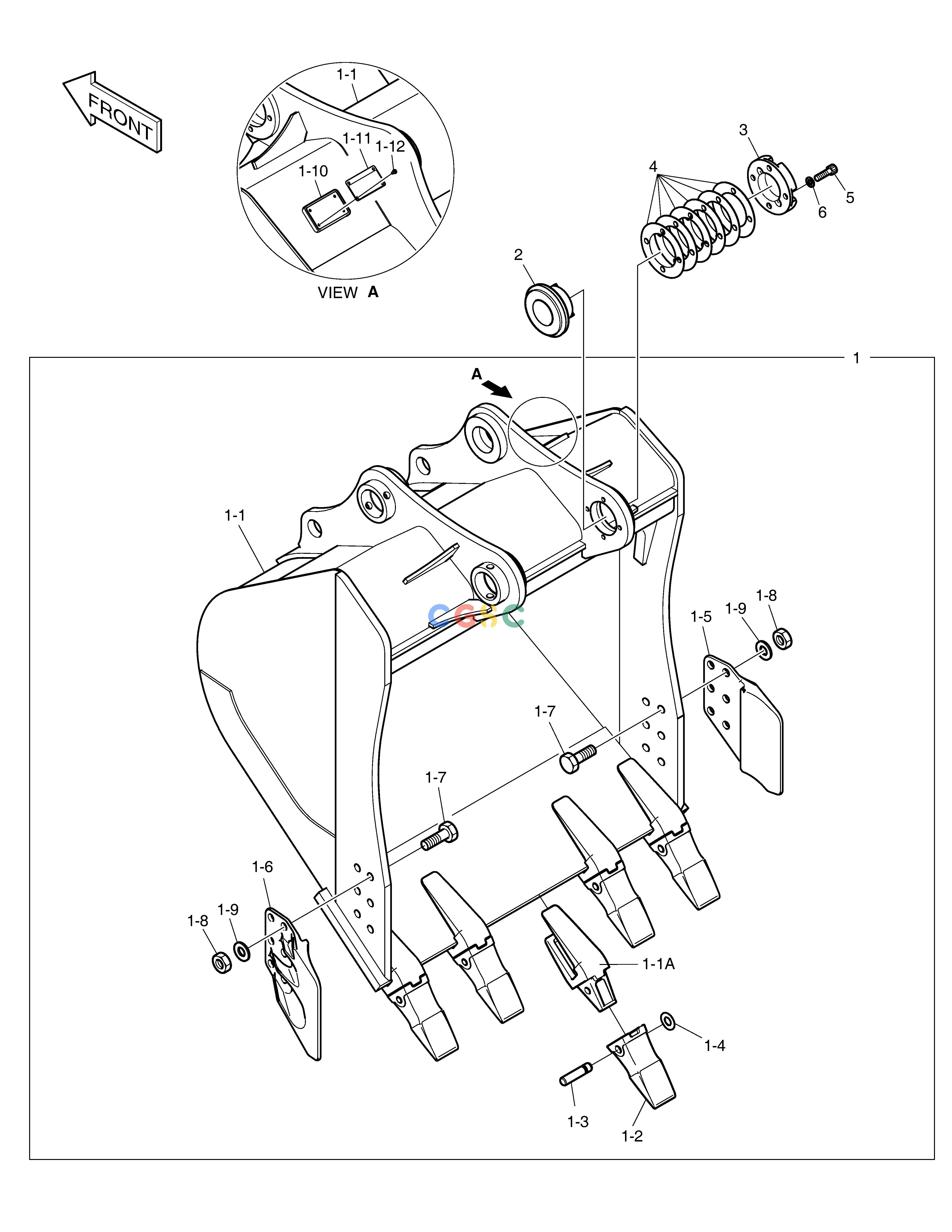 斗山零件查询BUCKET ASS'Y - 1.27m³ DX530LC-5(S/N:10001~10006) Doosan parts catalog online