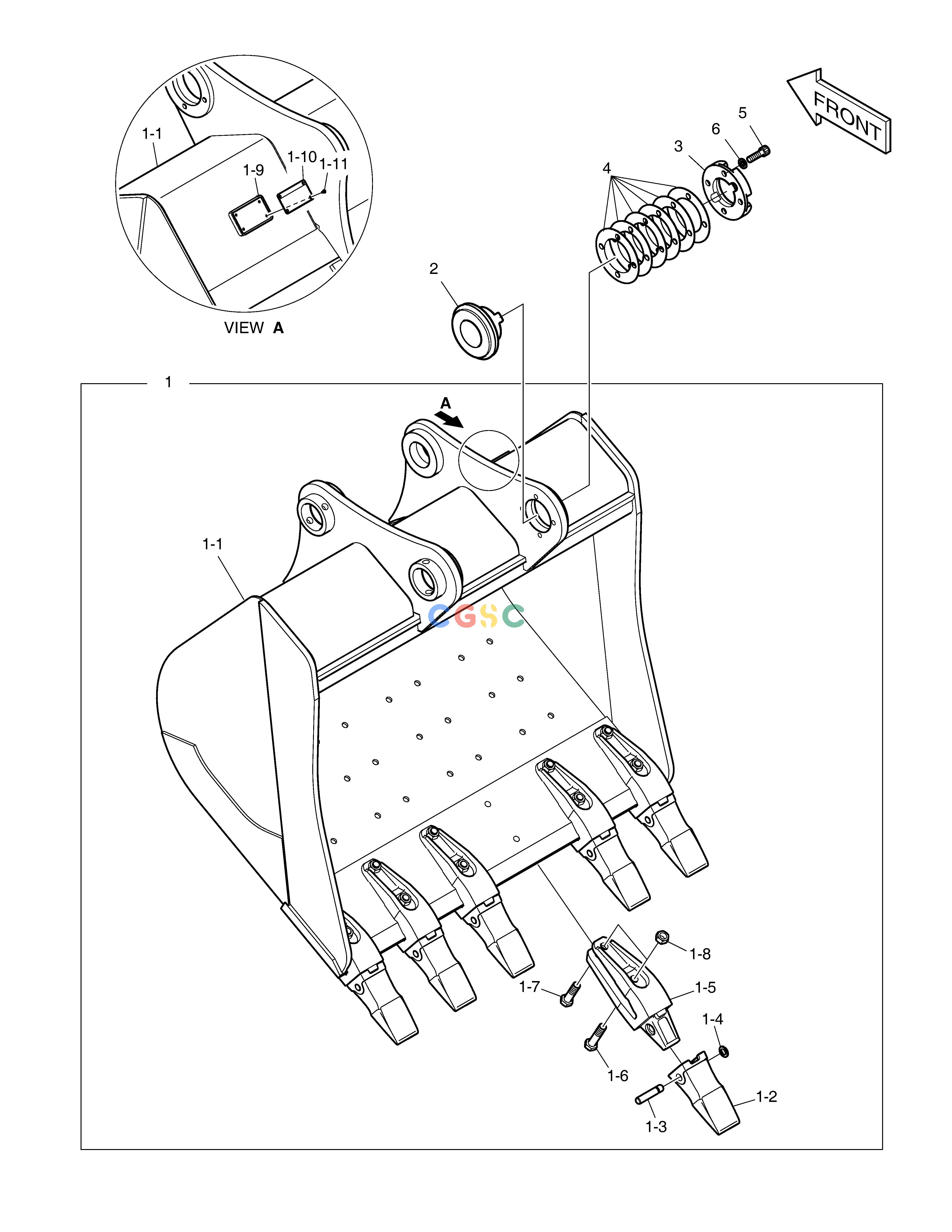 斗山零件查询BUCKET ASS'Y - 1.12㎥ DX530LC-5(S/N:10001~10006) Doosan parts catalog online