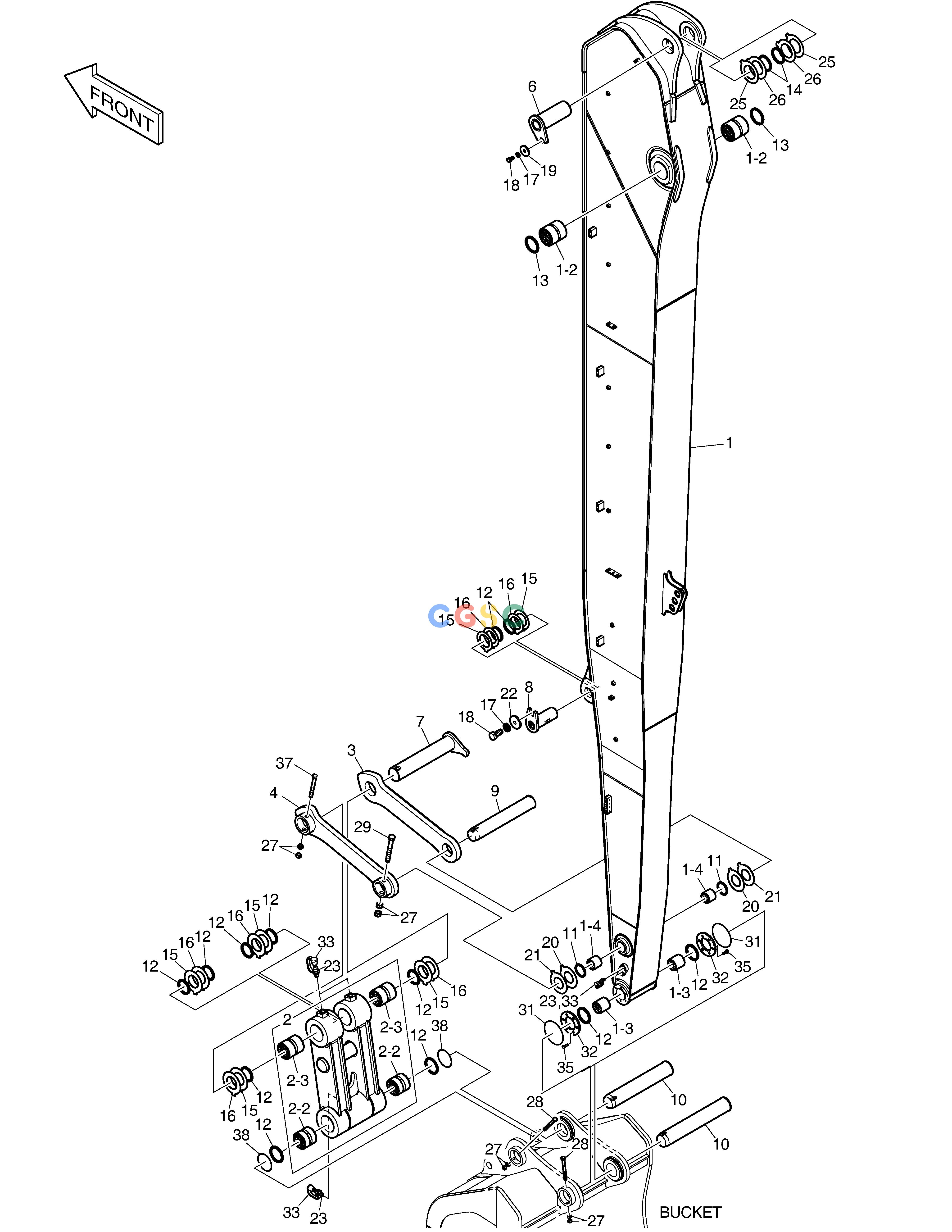 斗山零件查询ARM - 8m DX530LC-5(S/N:10001~10006) Doosan parts catalog online