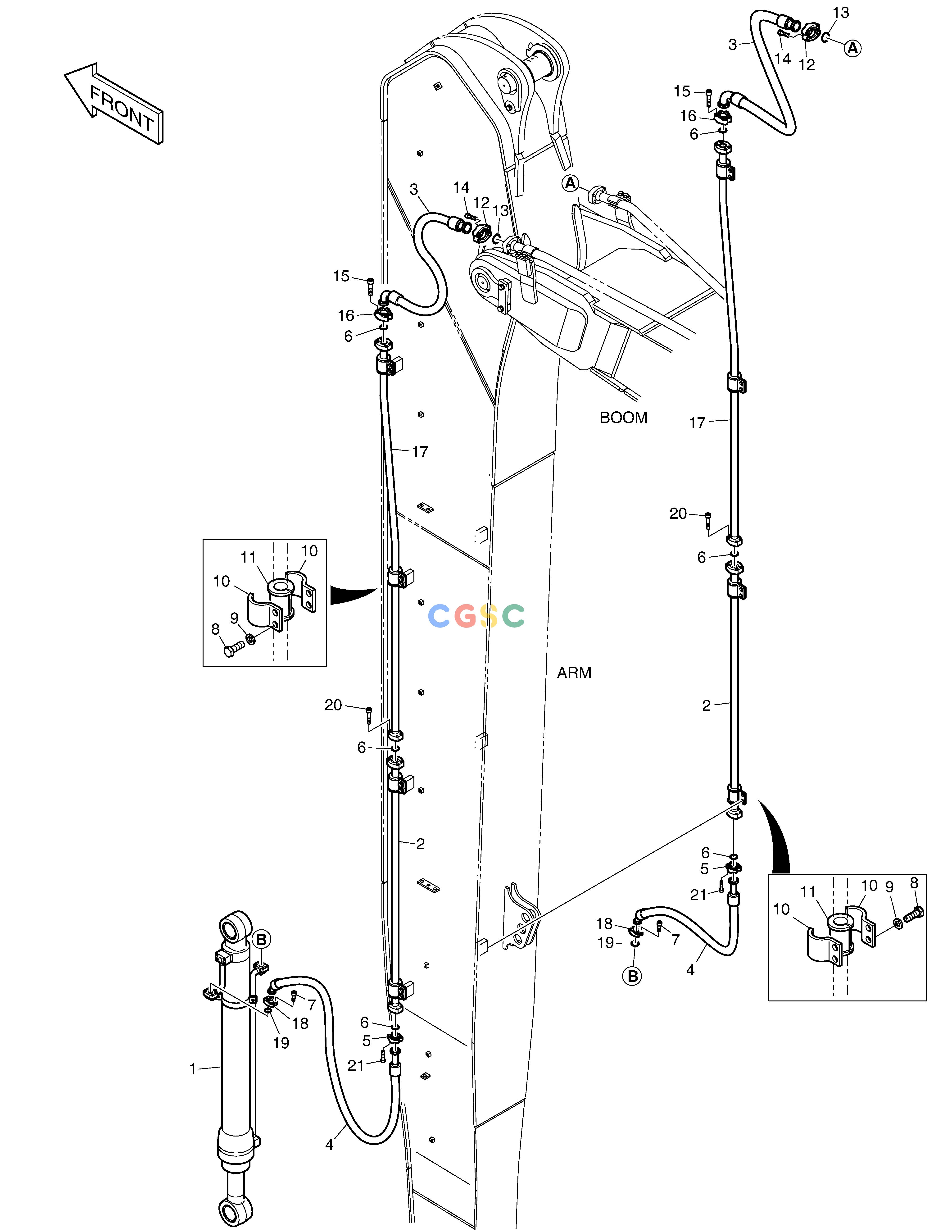 斗山零件查询ARM PIPING - ARM 8m DX530LC-5(S/N:10001~10006) Doosan parts catalog online