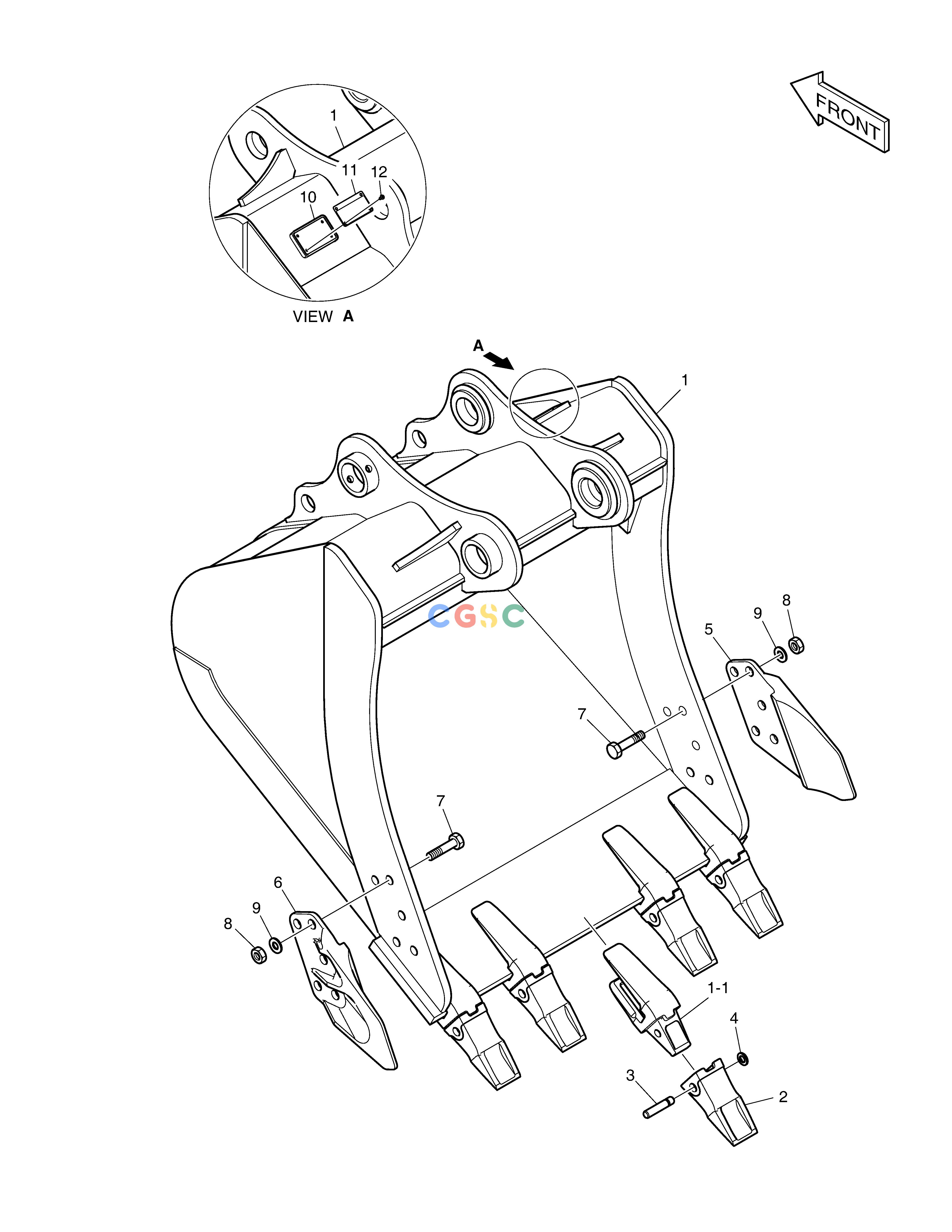 斗山零件查询BUCKET ASS'Y - 0.92m³ DX530LC-5(S/N:10001~10006) Doosan parts catalog online