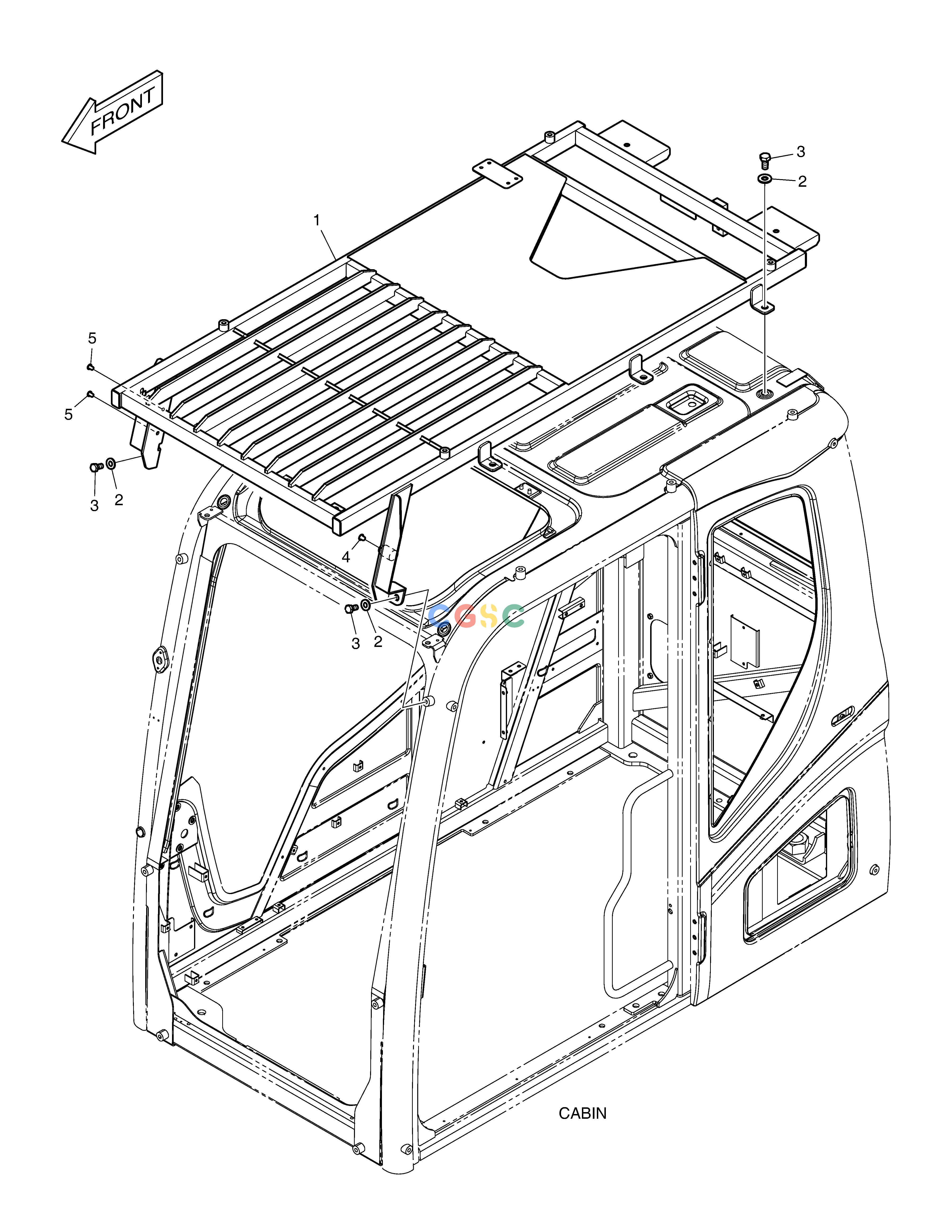 斗山零件查询TOP GUARD DX530LC-5(S/N:10001~10006) Doosan parts catalog online