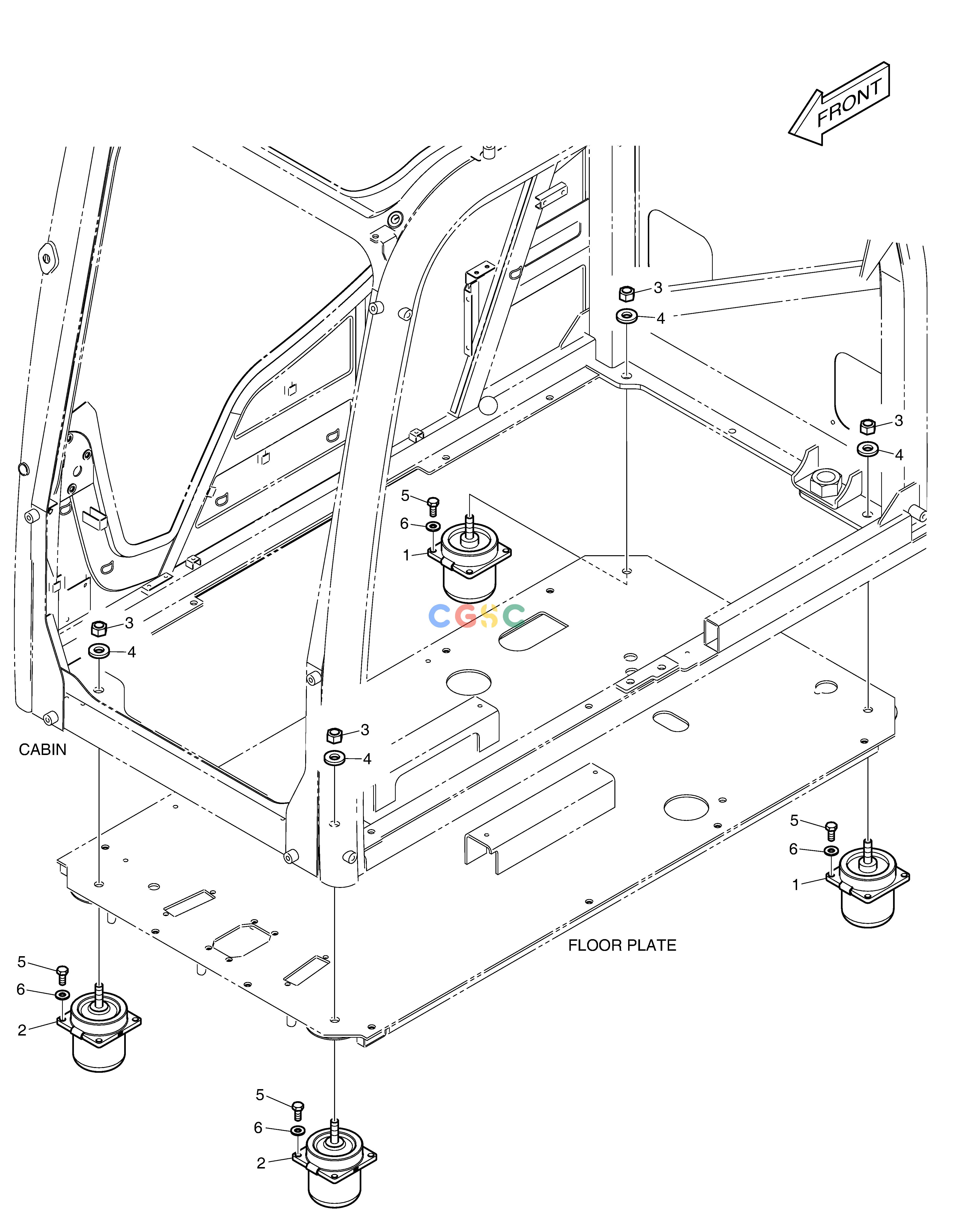 斗山零件查询CABIN MOUNTING - FOGS DX530LC-5(S/N:10001~10006) Doosan parts catalog online