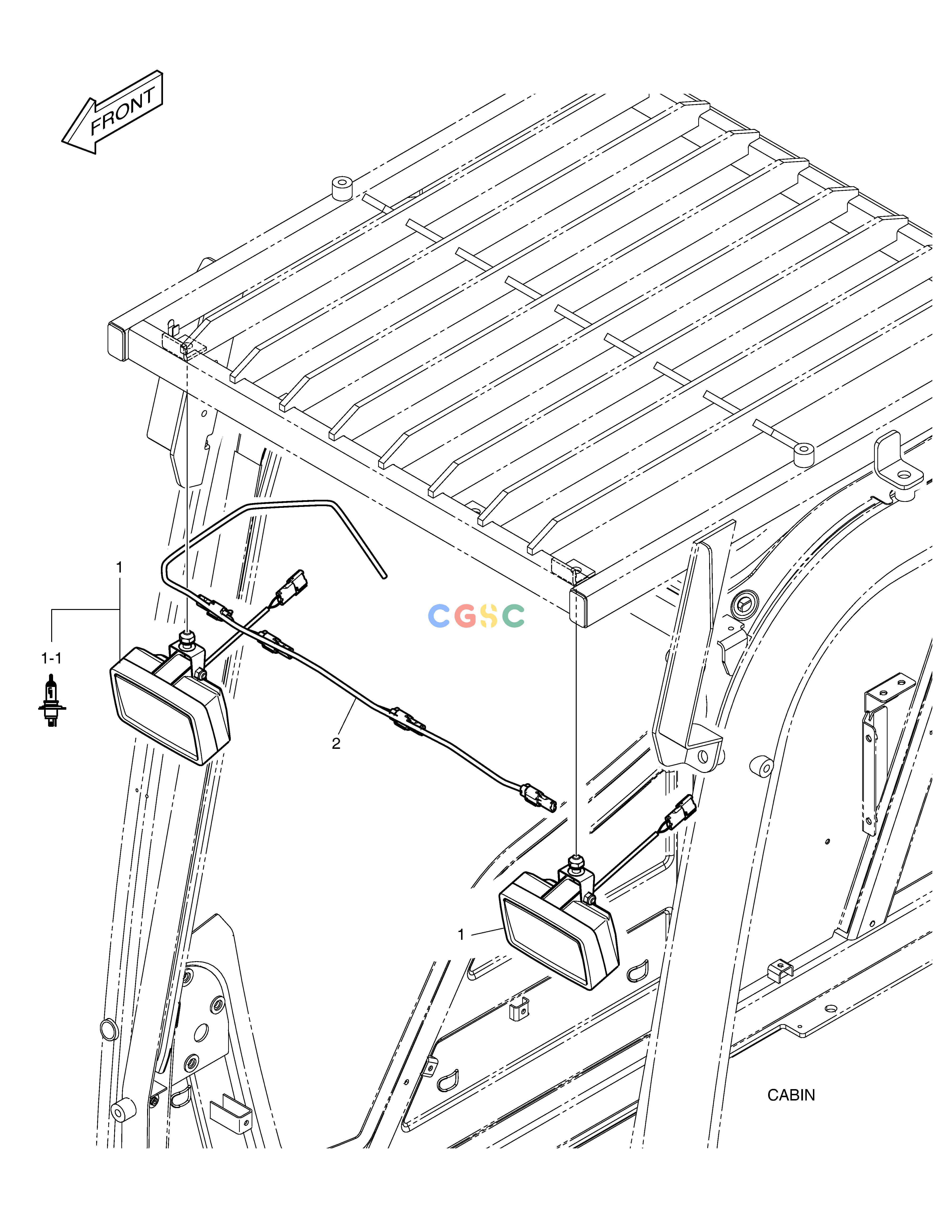 斗山零件查询WORKING LAMP - 2 LAMP(GUARD) DX530LC-5(S/N:10001~10006) Doosan parts catalog online