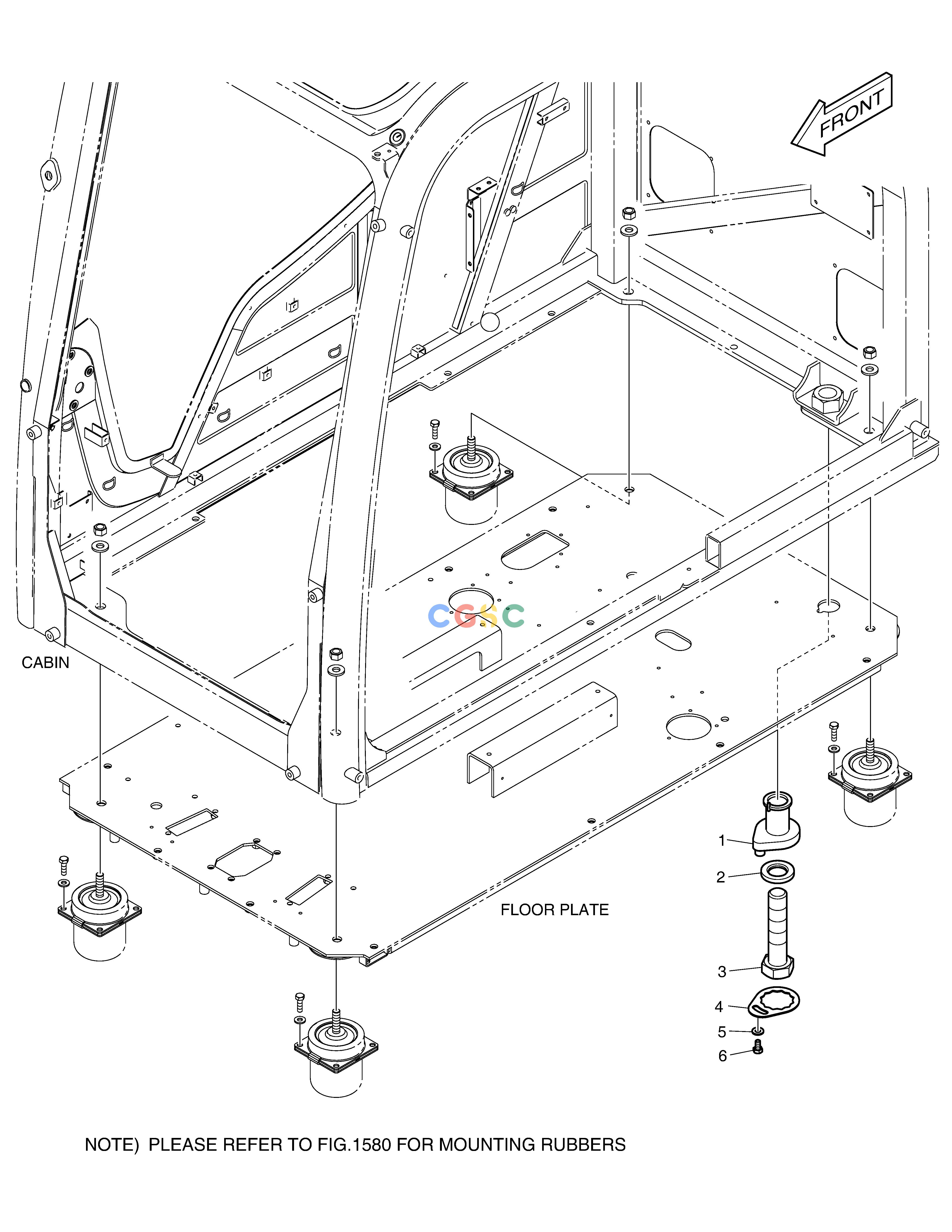 斗山零件查询CABIN MOUNTING - ROPS DX530LC-5(S/N:10001~10006) Doosan parts catalog online