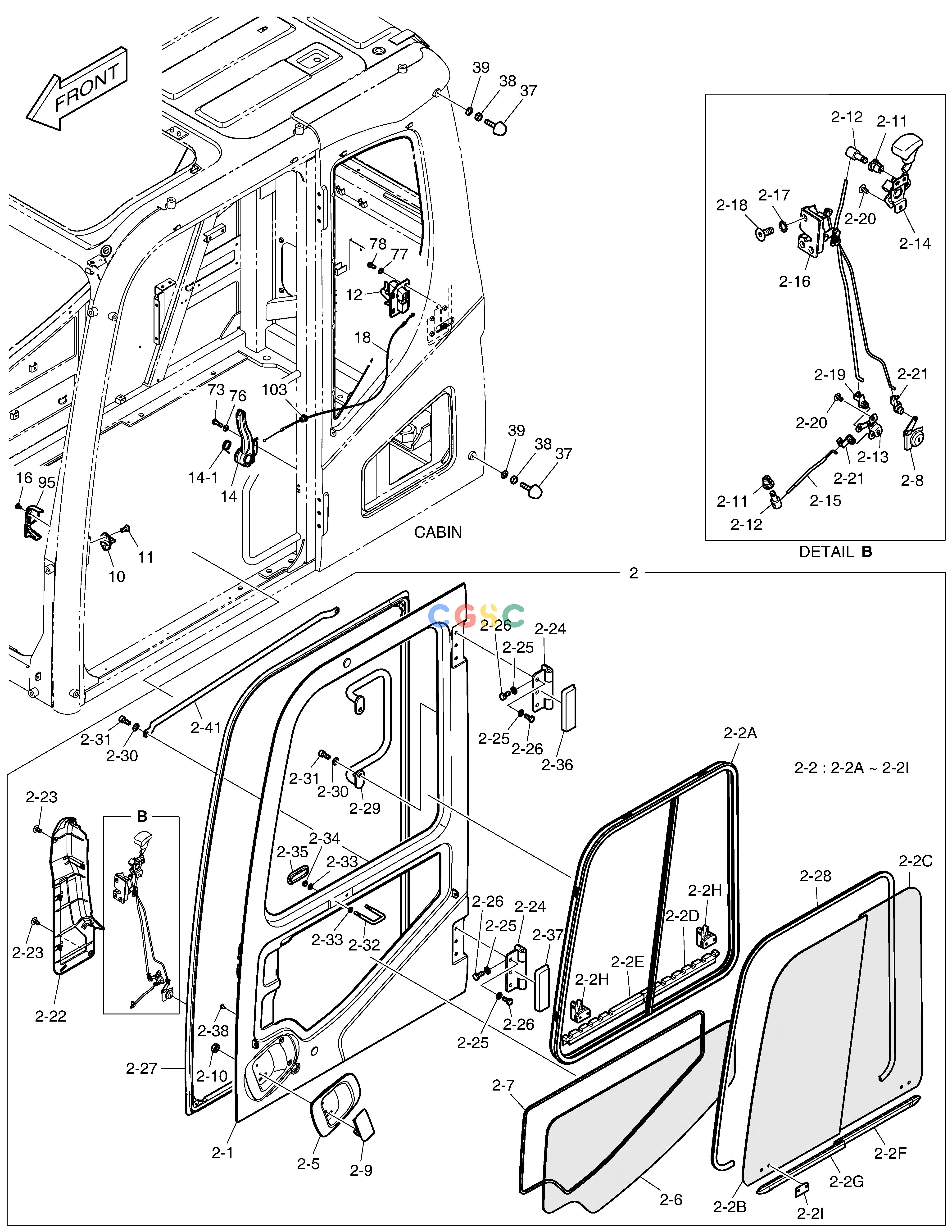 斗山零件查询CABIN(4) - ROPS(NA) DX530LC-5(S/N:10001~10006) Doosan parts catalog online