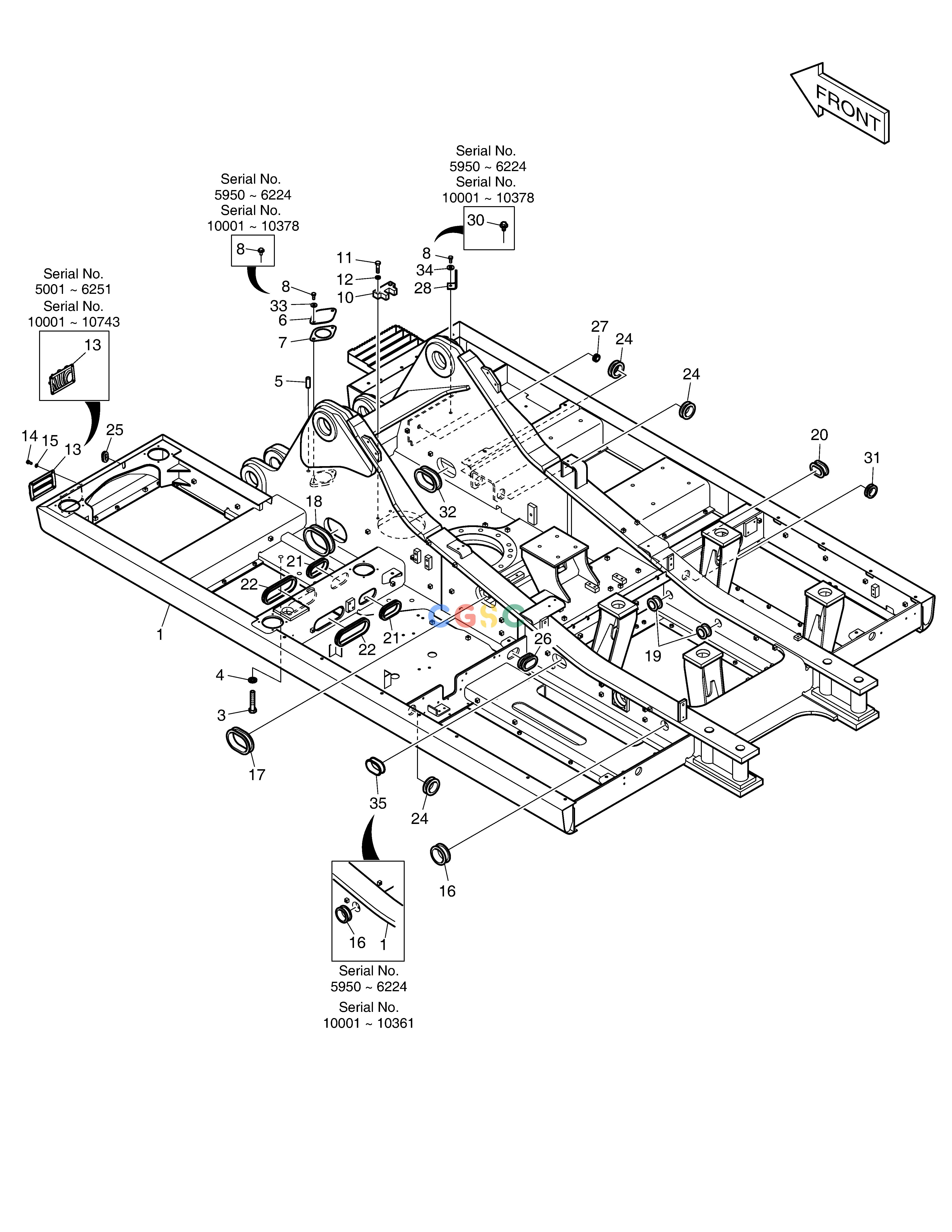 斗山零件查询MAIN FRAME DX360LCA(S/N:5950~) Doosan parts catalog online