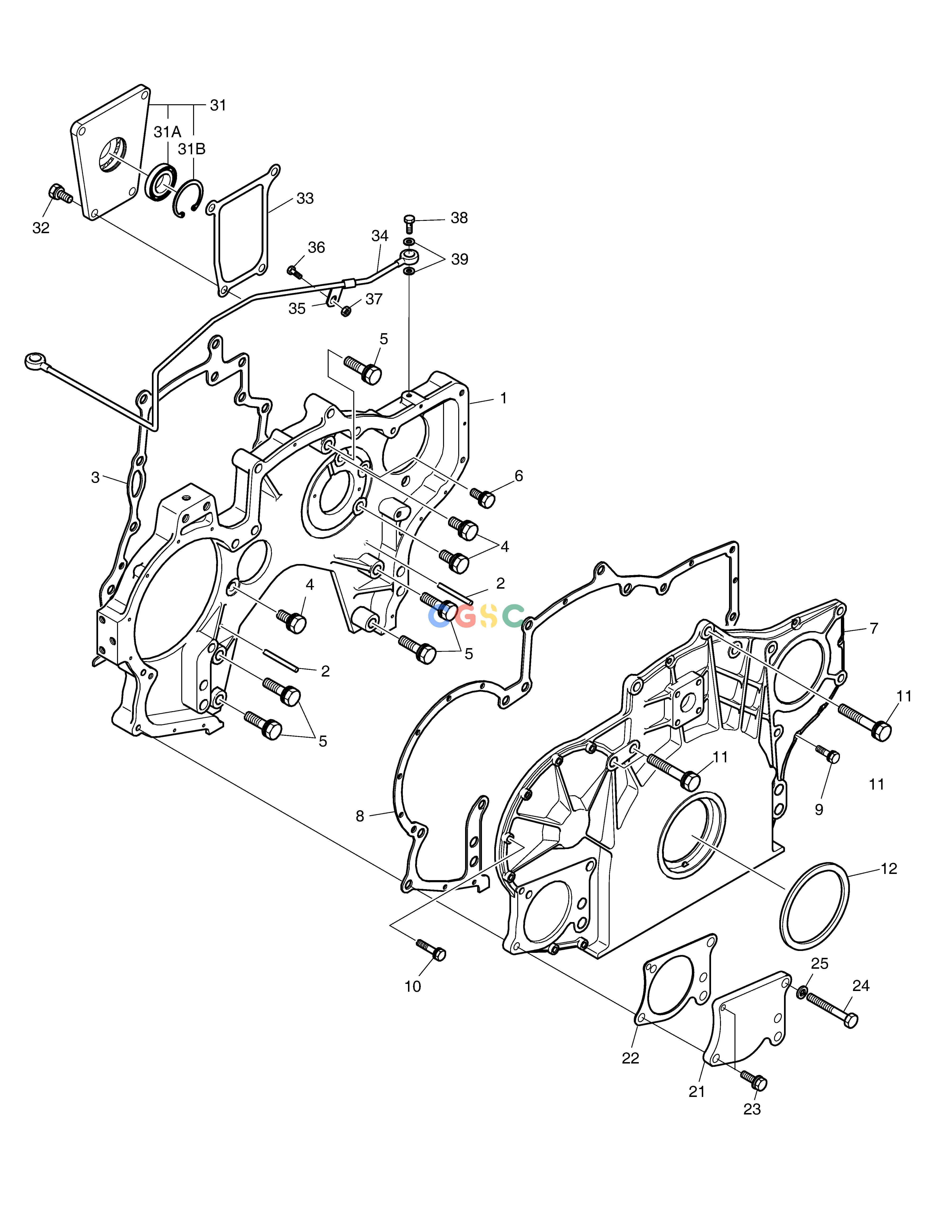斗山零件查询TIMING GEAR CASE DX360LCA(S/N:5950~) Doosan parts catalog online