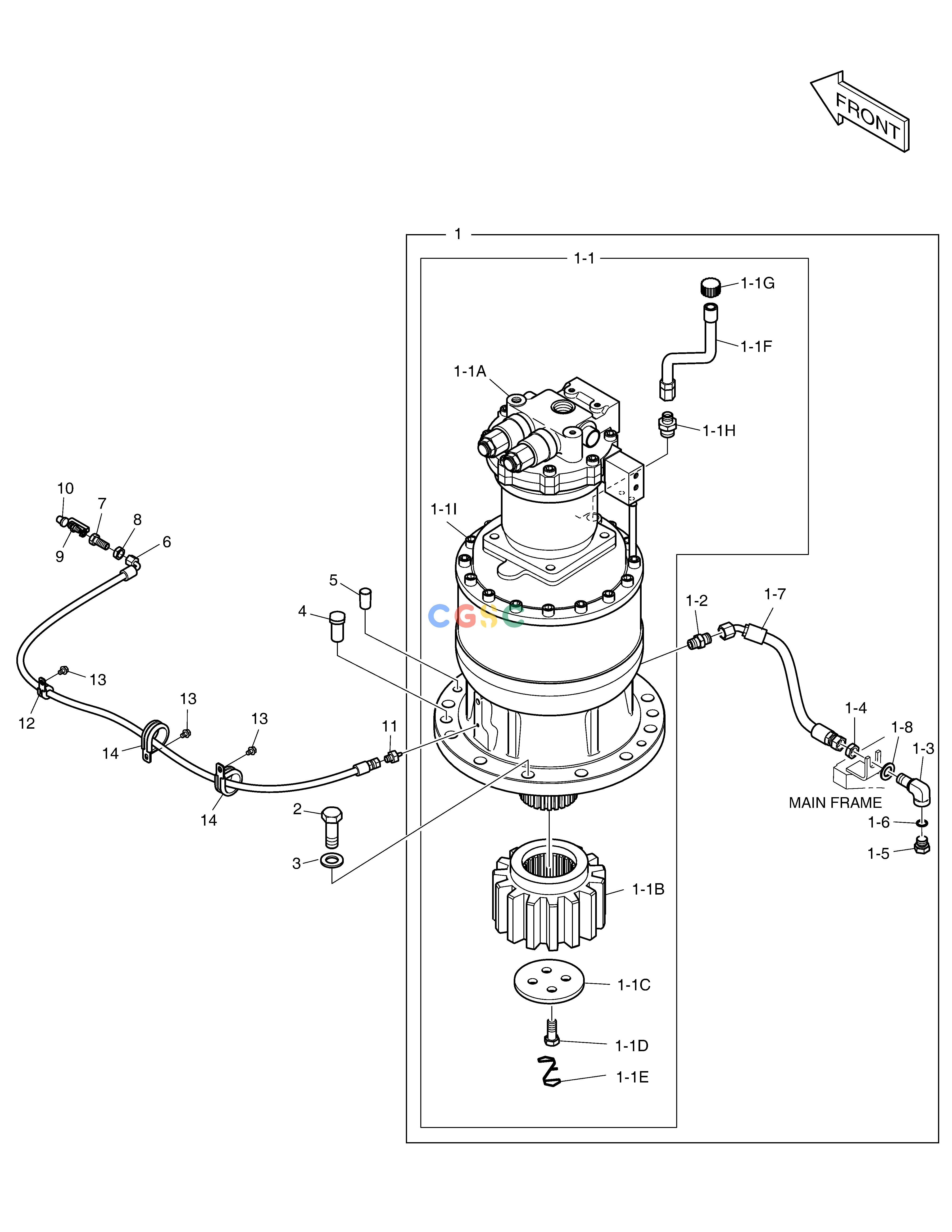 斗山零件查询SWING DEVICE DX360LCA(S/N:5950~) Doosan parts catalog online