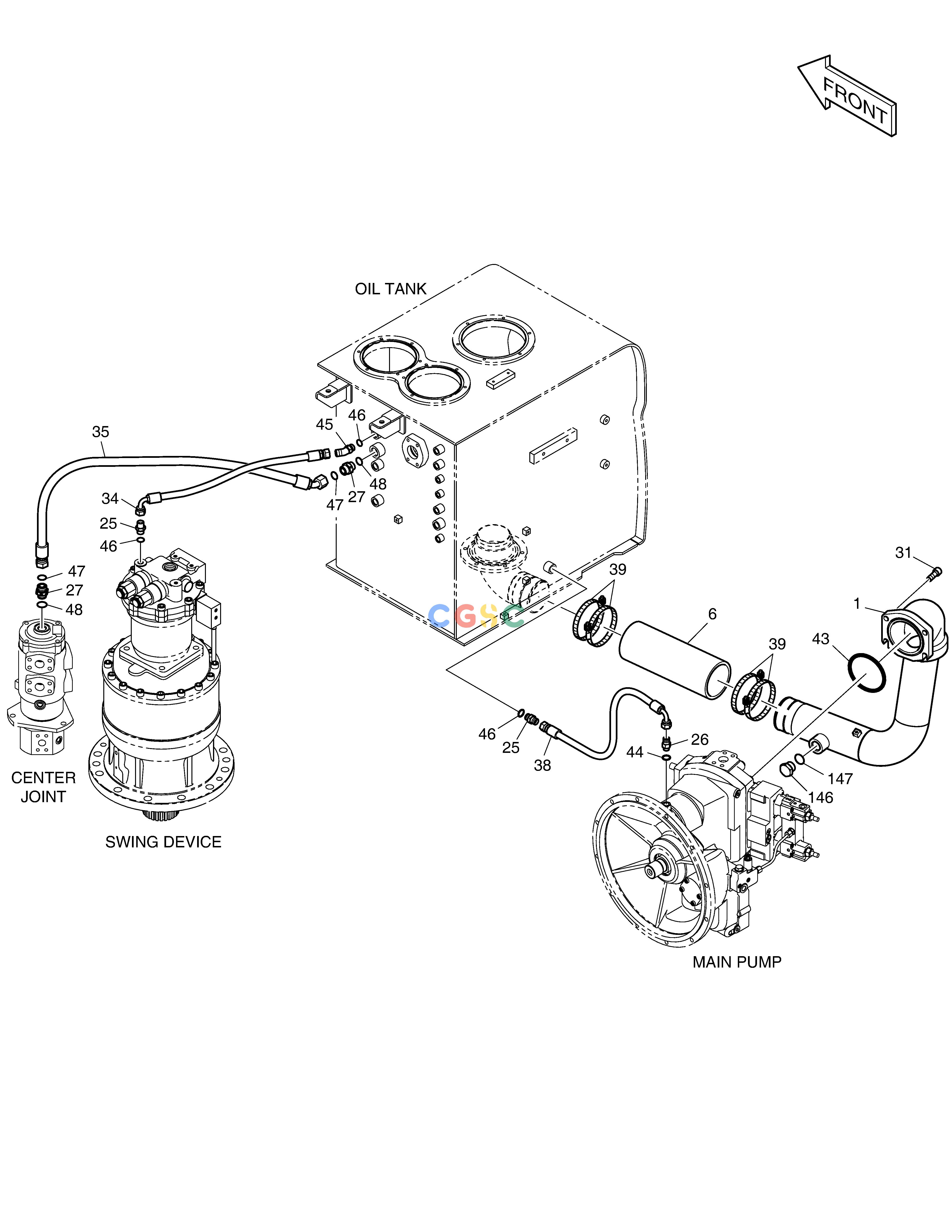 斗山零件查询OIL COOLER PIPING(1) DX360LCA(S/N:5950~) Doosan parts catalog online