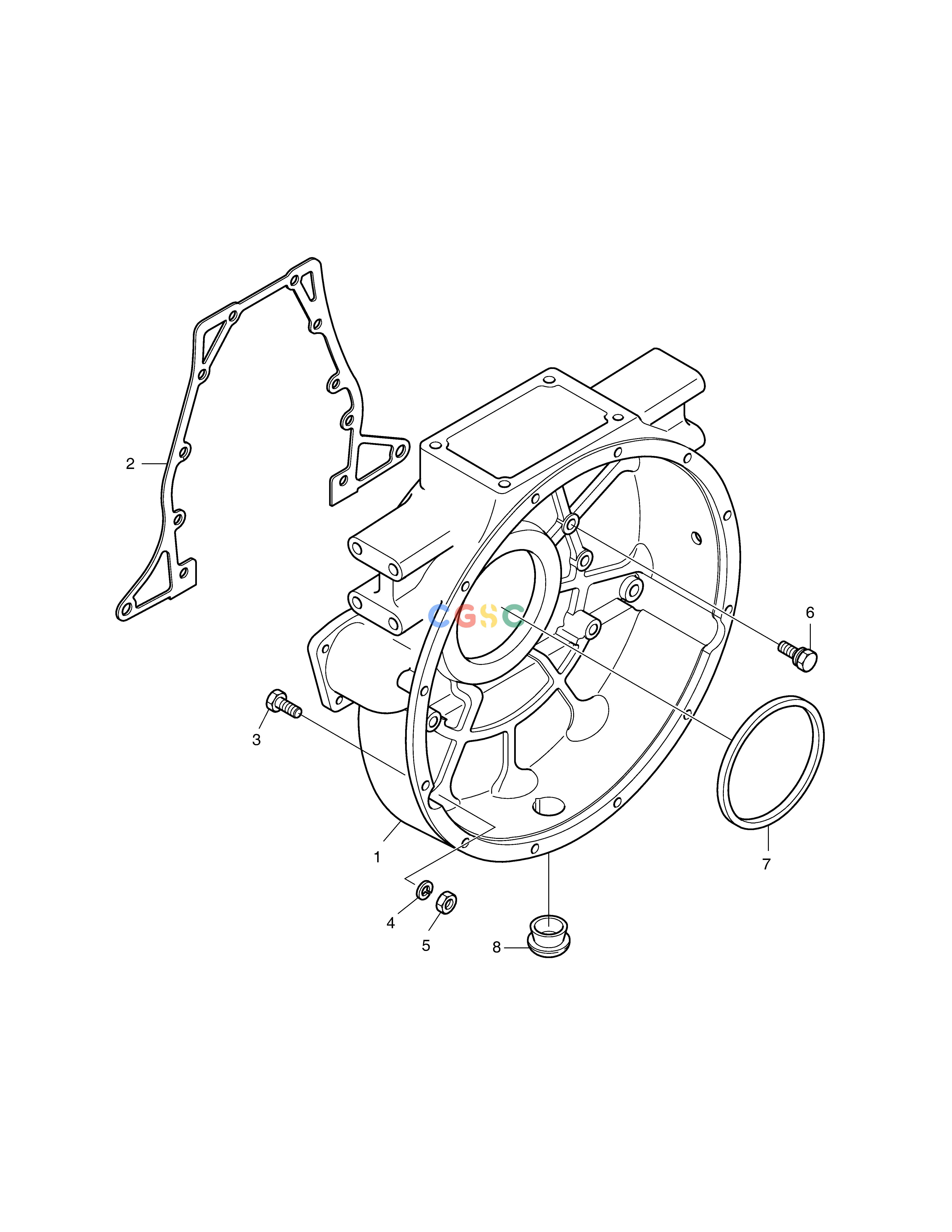 斗山零件查询FLYWHEEL HOUSING DX360LCA(S/N:5950~) Doosan parts catalog online