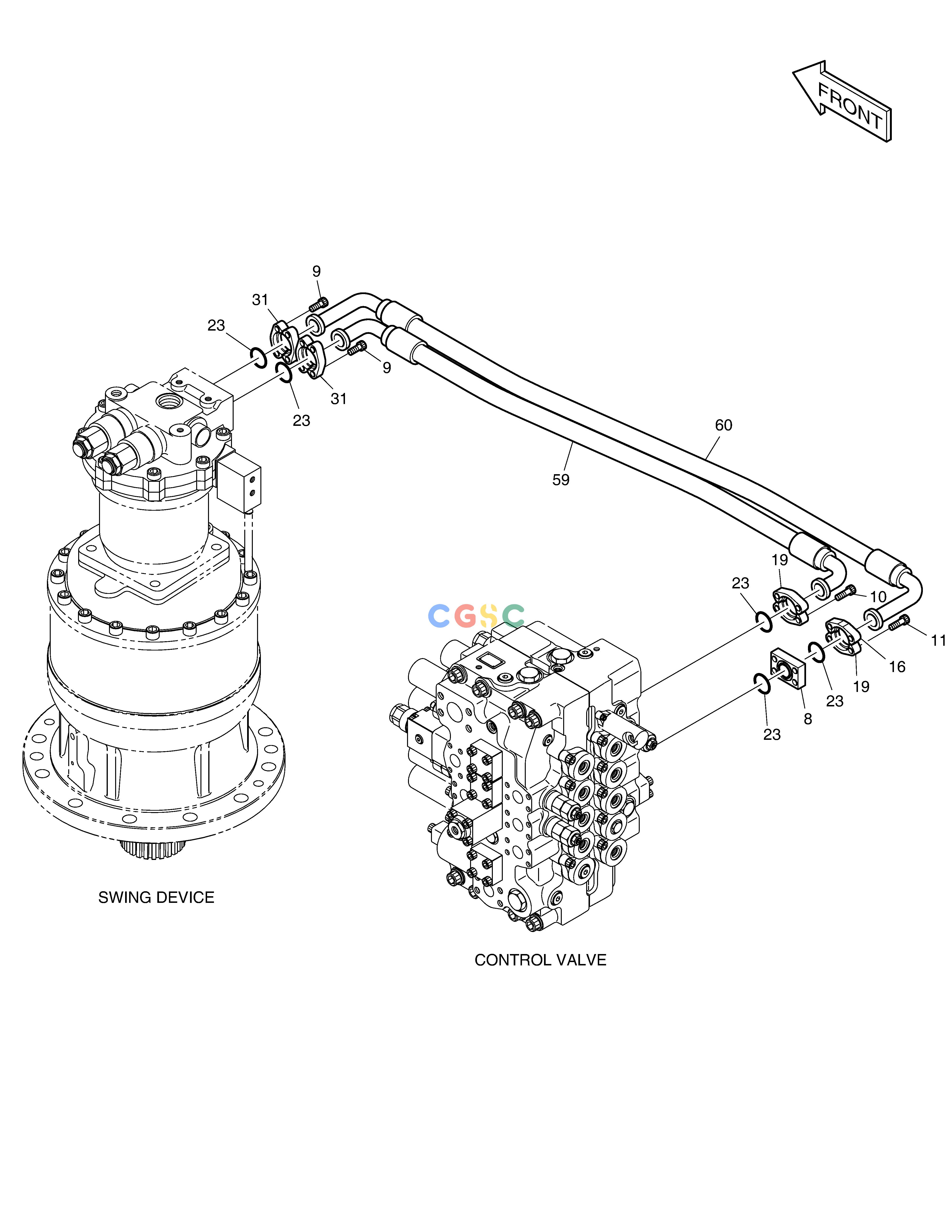 斗山零件查询MAIN PIPING(4) - SWING DX360LCA(S/N:5950~) Doosan parts catalog online