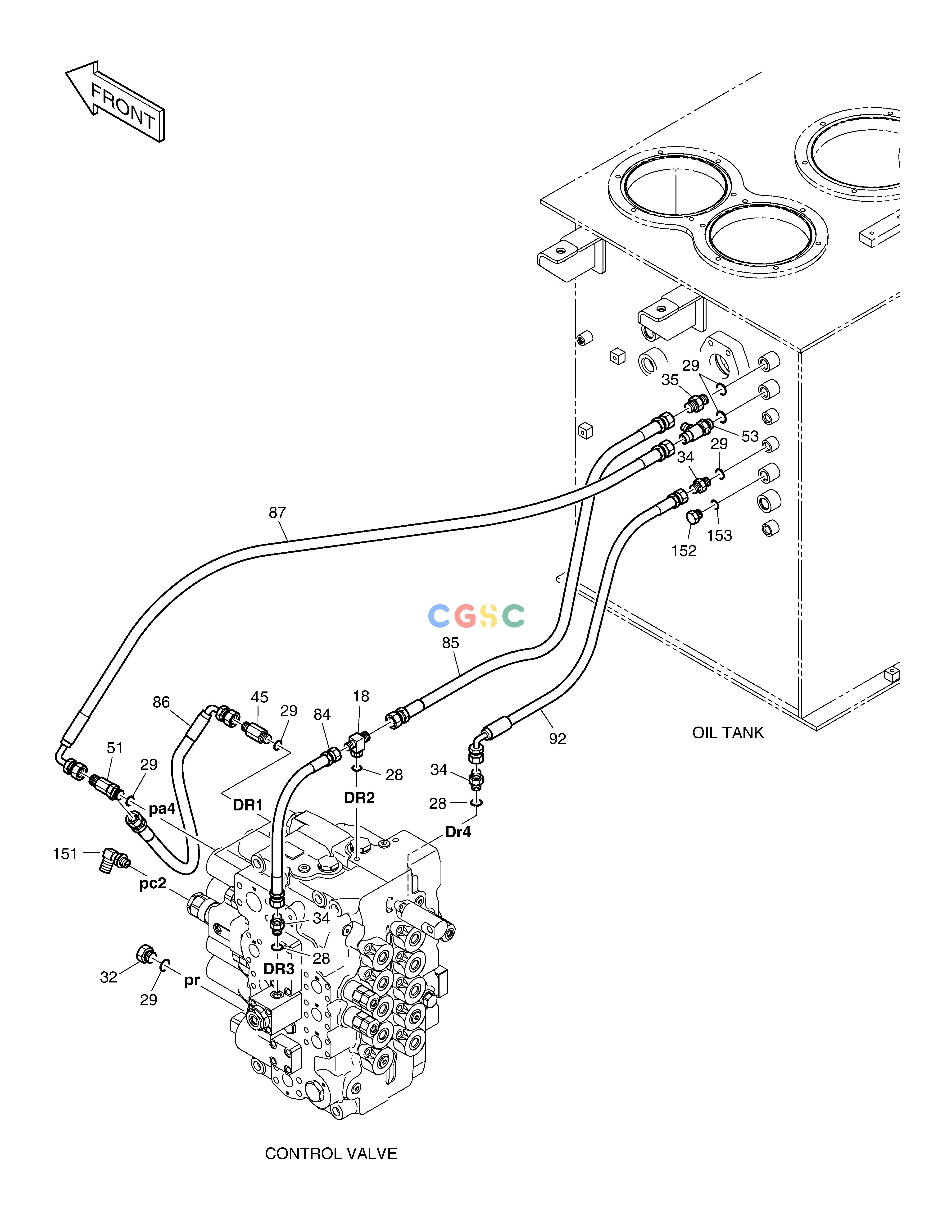 斗山零件查询PILOT PIPING(5) DX360LCA(S/N:5950~) Doosan parts catalog online