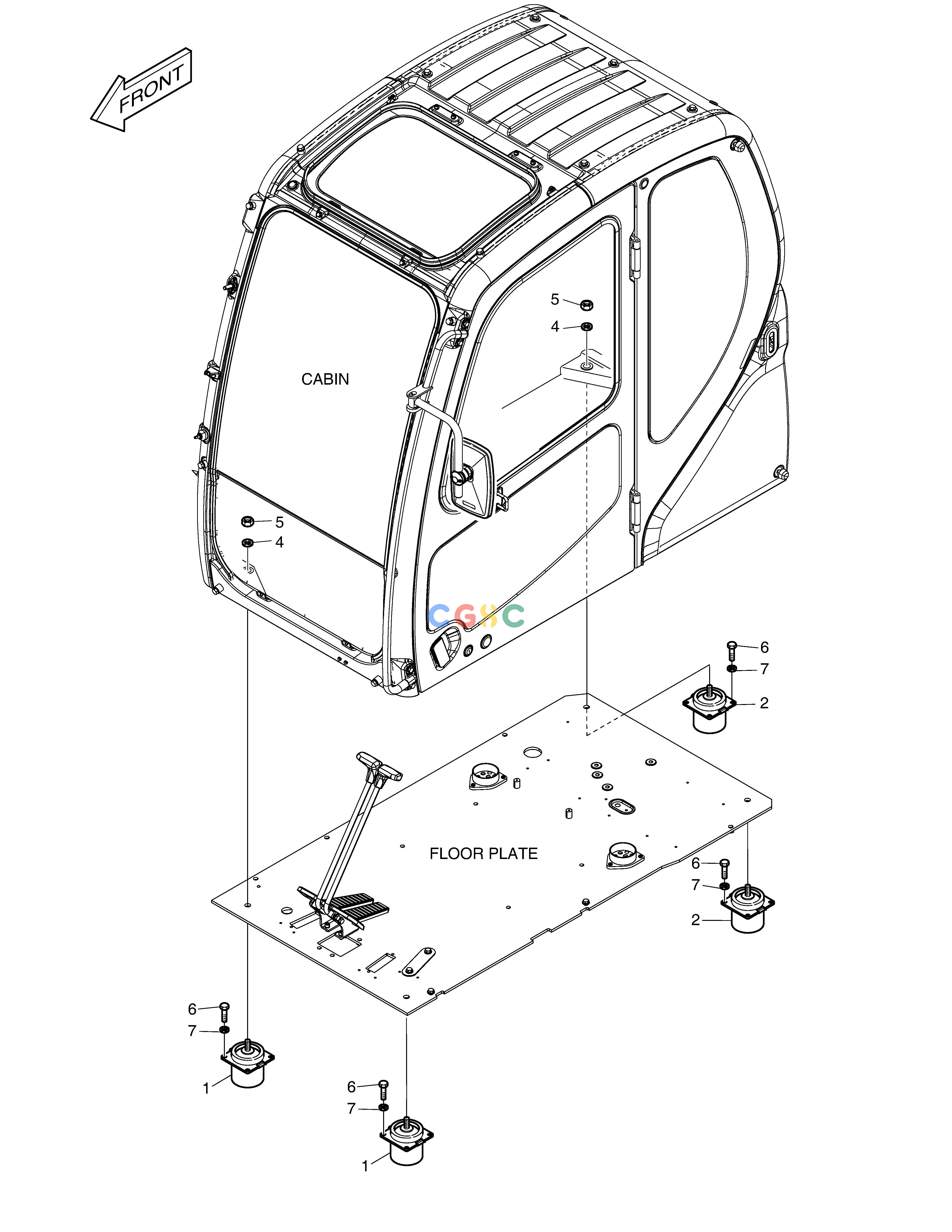 斗山零件查询CABIN MOUNTING DX360LCA(S/N:5950~) Doosan parts catalog online