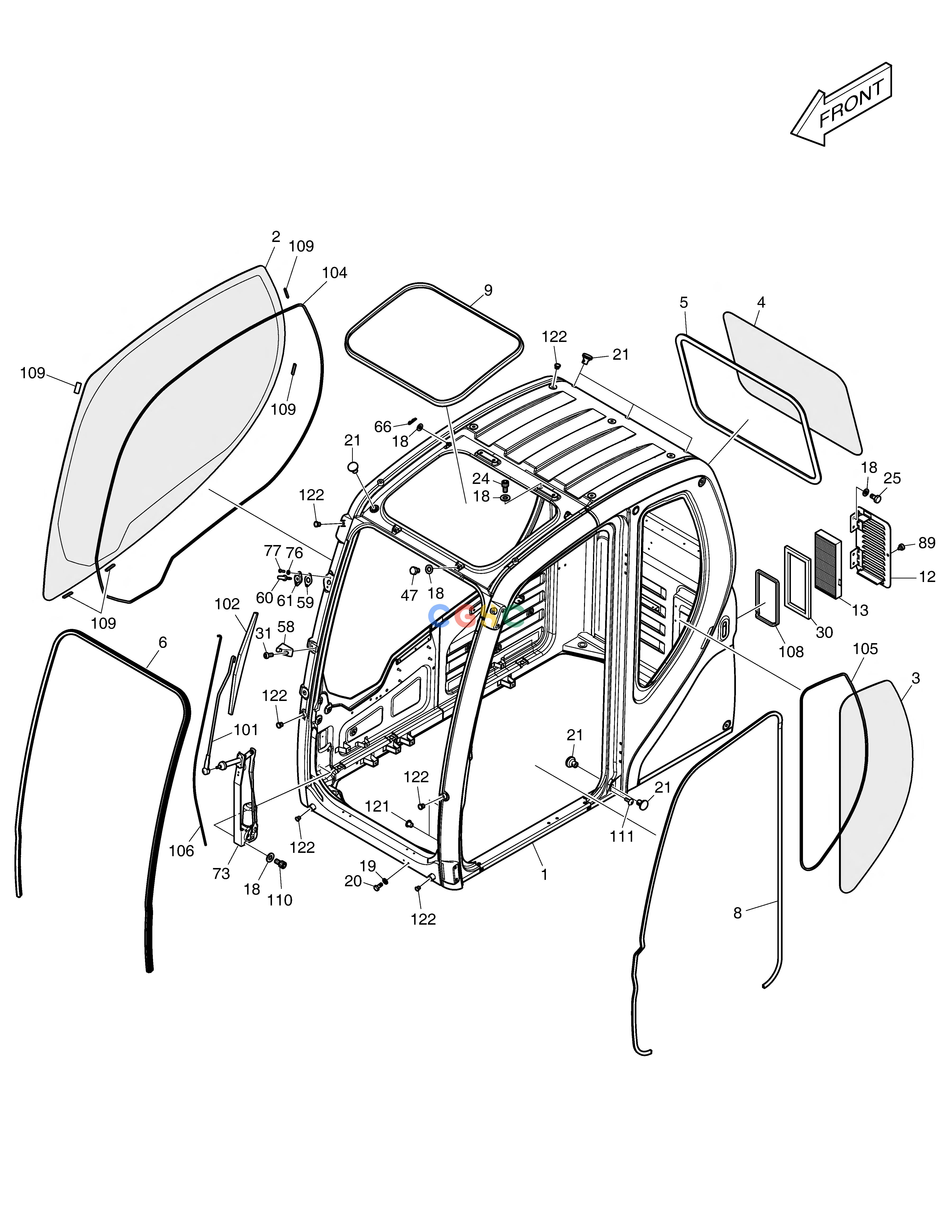 斗山零件查询CABIN(1) DX360LCA(S/N:5950~) Doosan parts catalog online