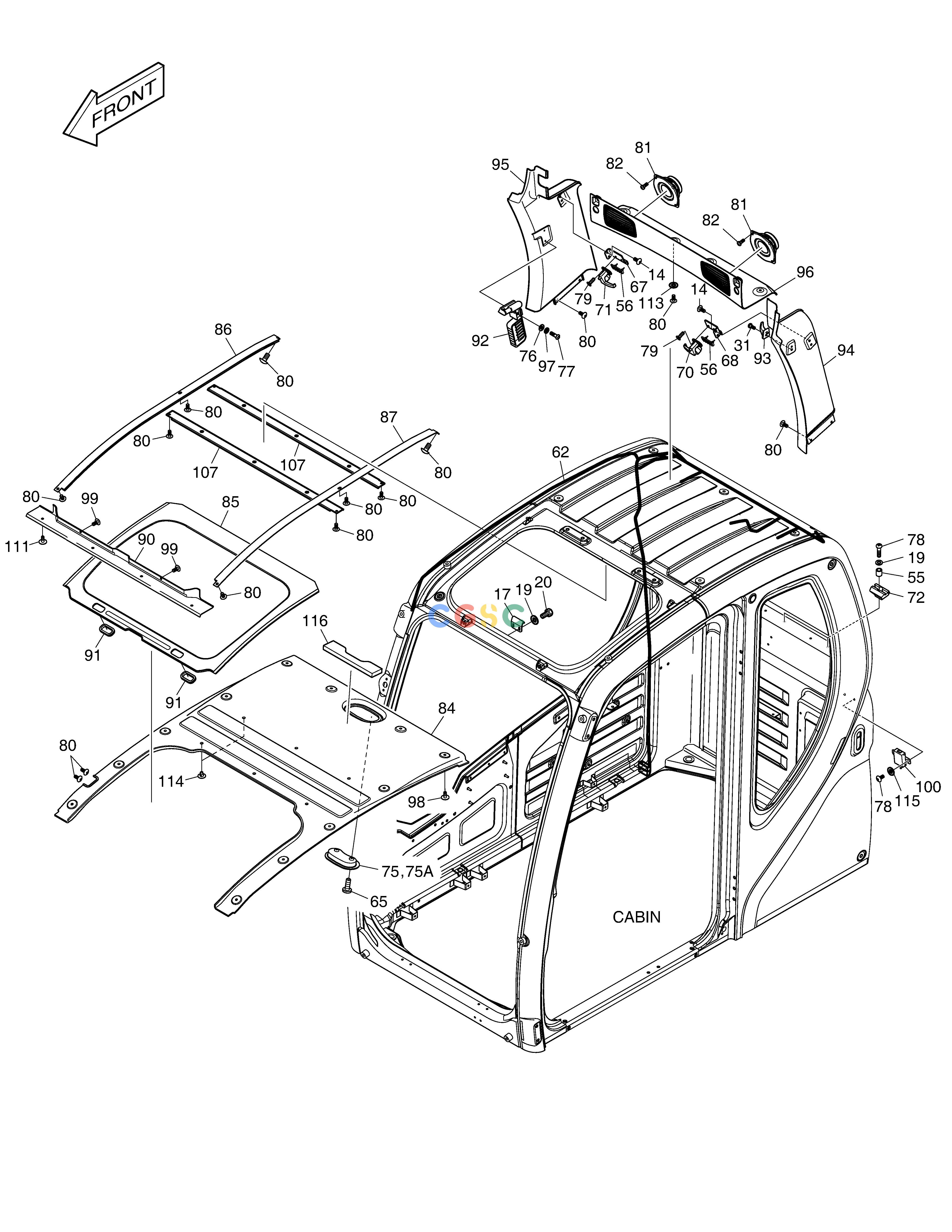 斗山零件查询CABIN(3) DX360LCA(S/N:5950~) Doosan parts catalog online