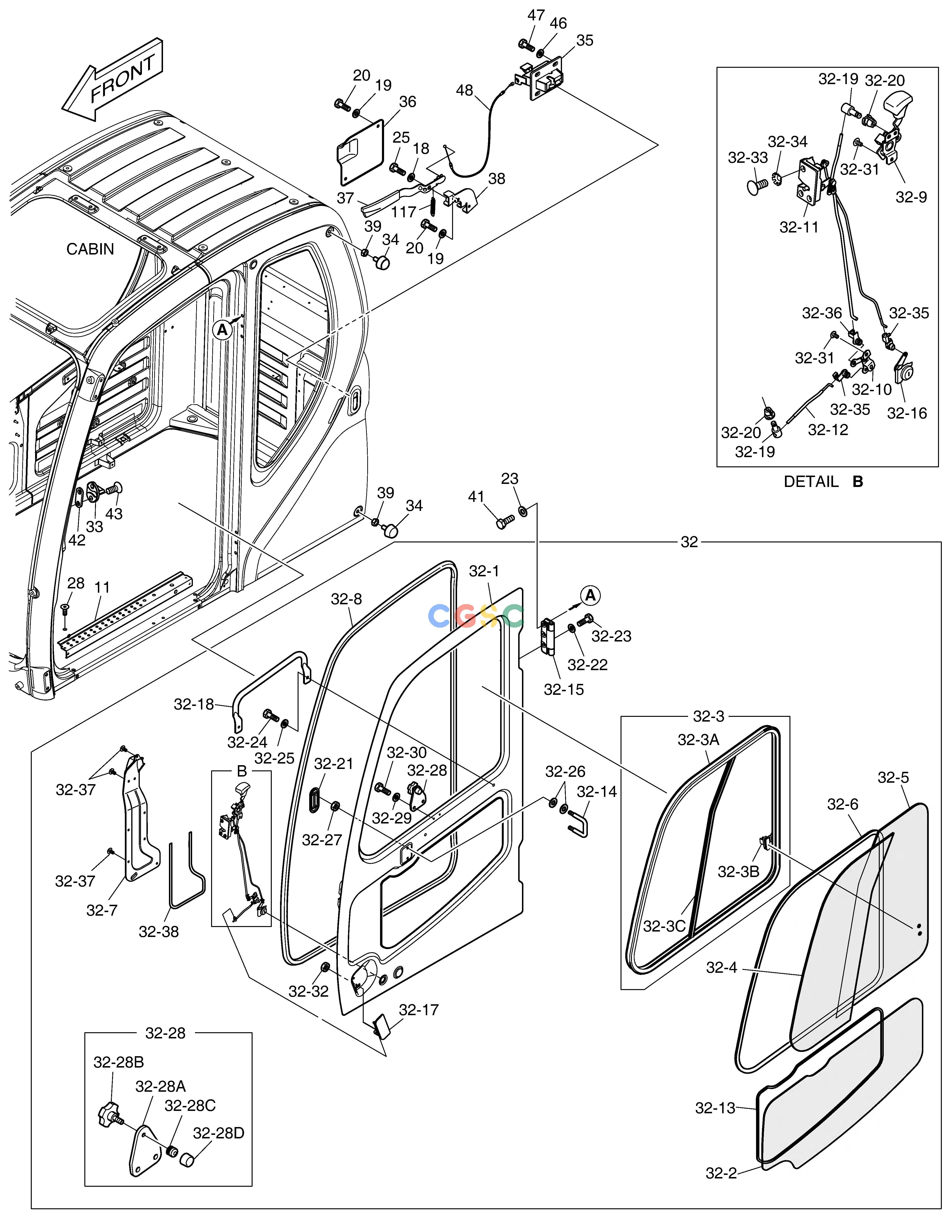 斗山零件查询CABIN(4) DX360LCA(S/N:5950~) Doosan parts catalog online