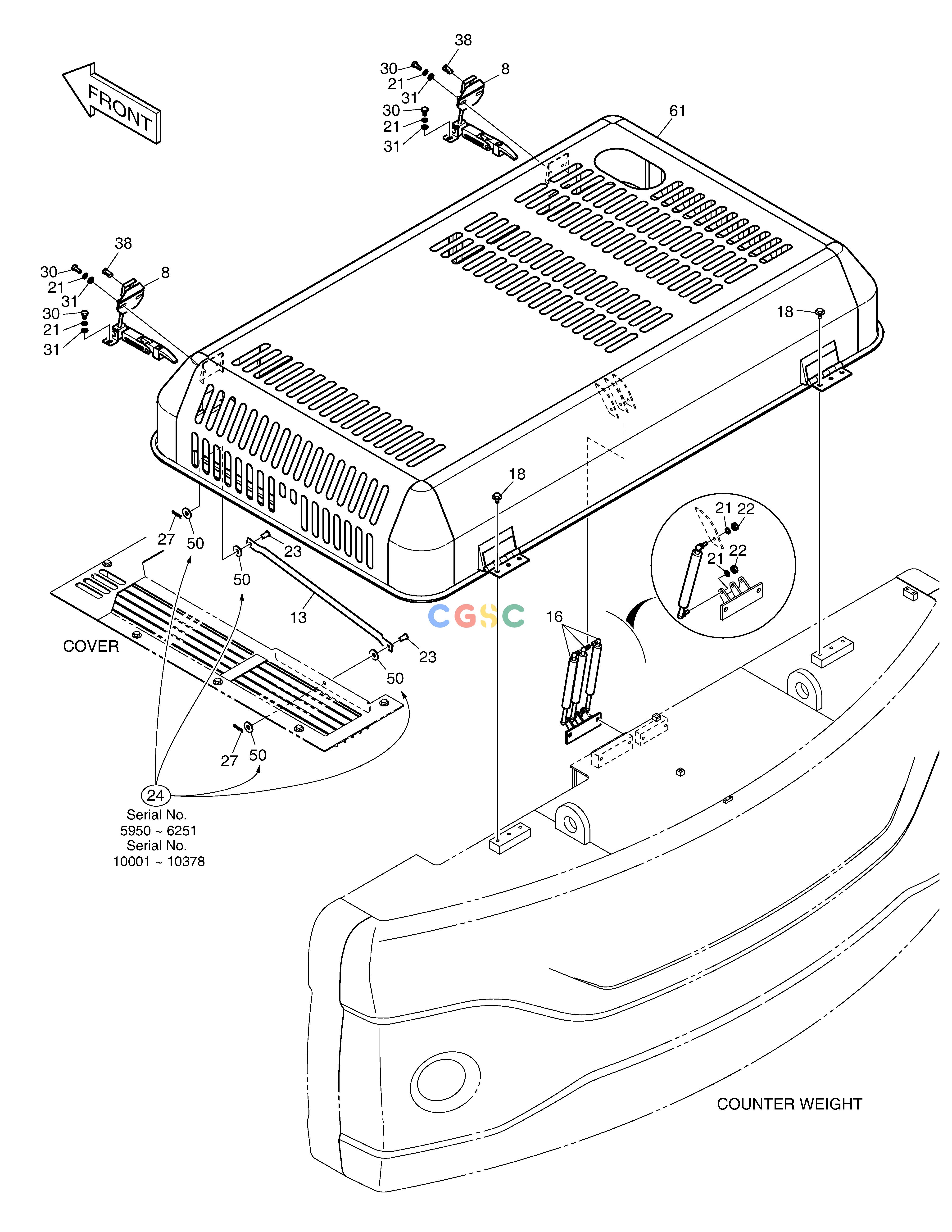 斗山零件查询ENGINE COVER DX360LCA(S/N:5950~) Doosan parts catalog online