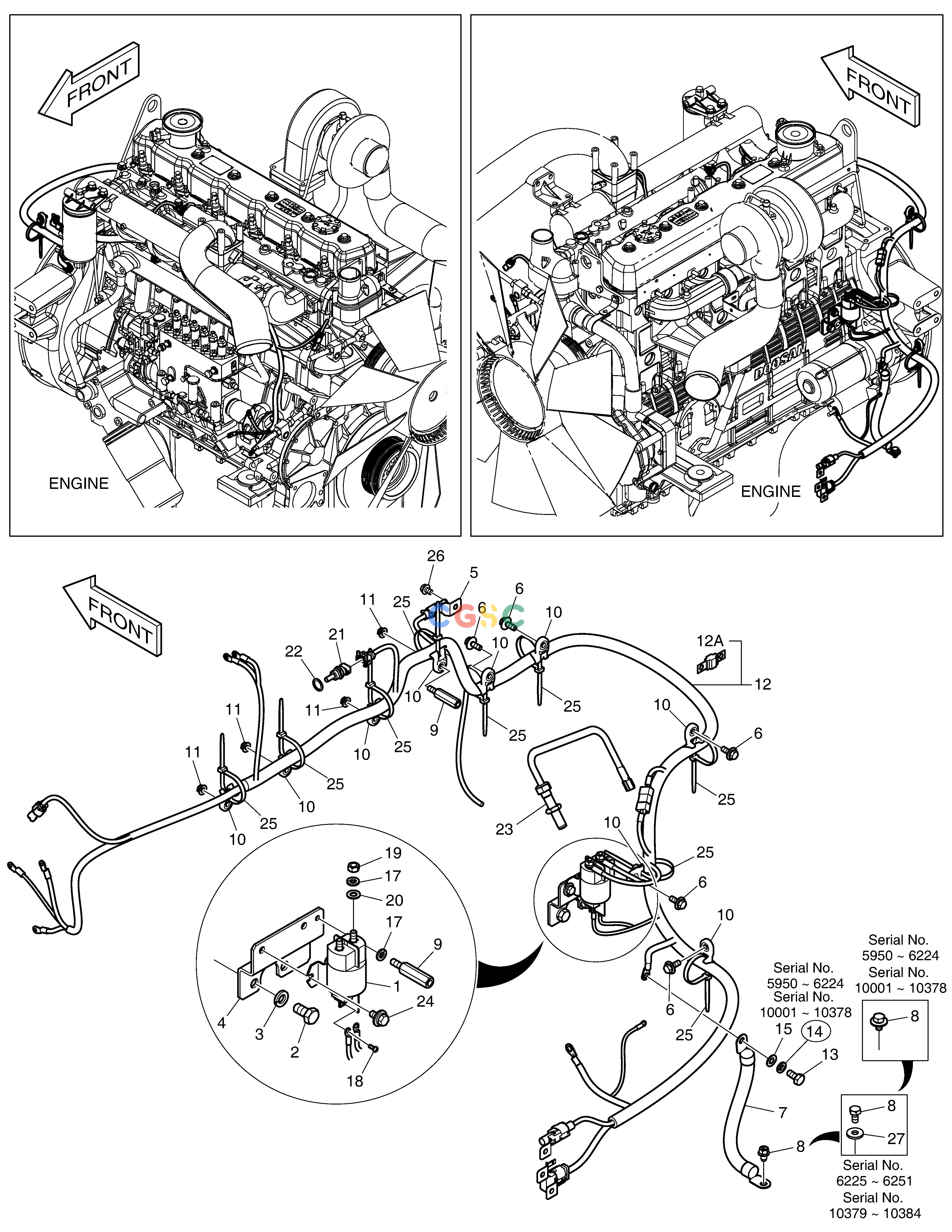 斗山零件查询ELECTRIC PARTS - ENGINE DX360LCA(S/N:5950~) Doosan parts catalog online
