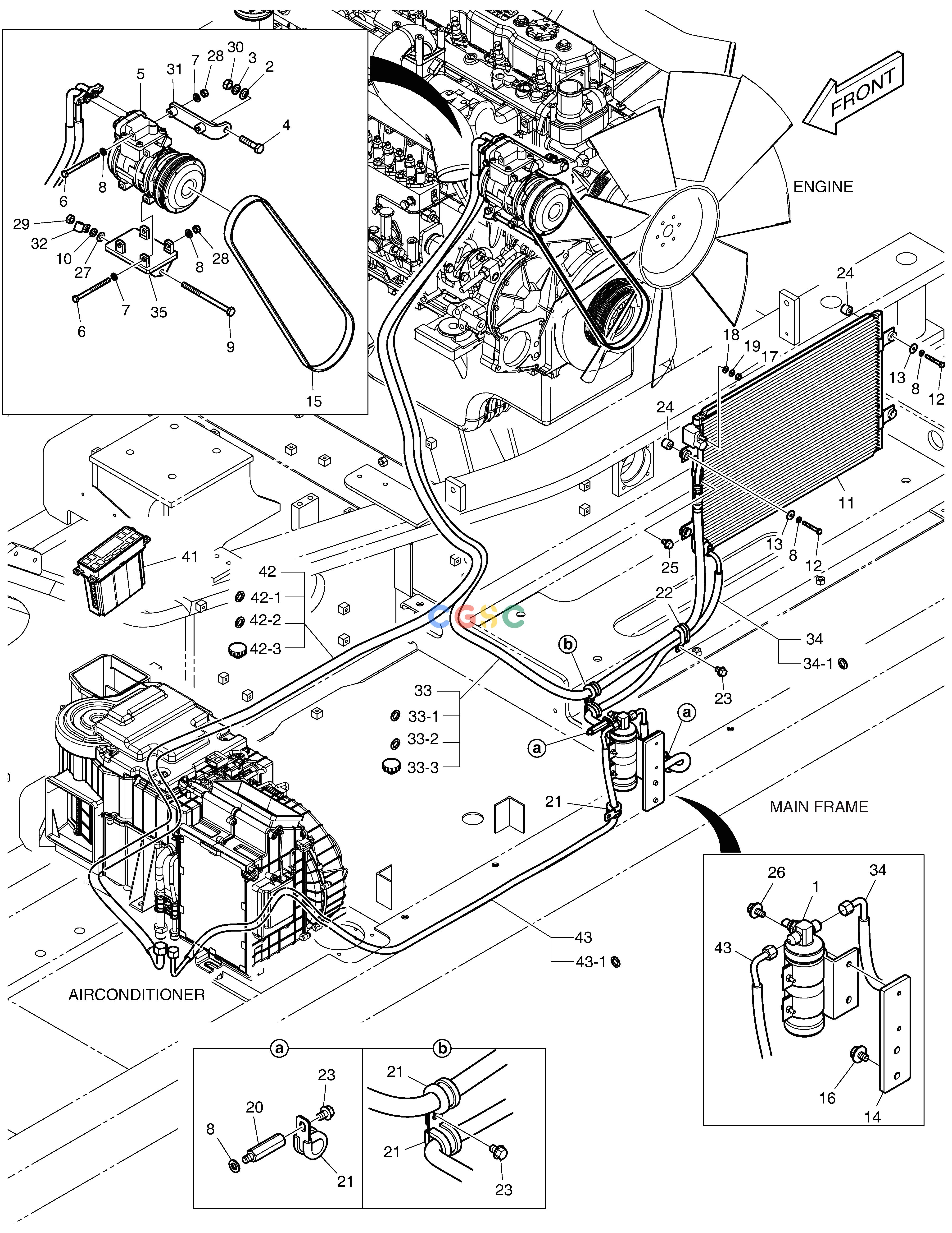 斗山零件查询AIRCONDITIONER(2) DX360LCA(S/N:5950~) Doosan parts catalog online