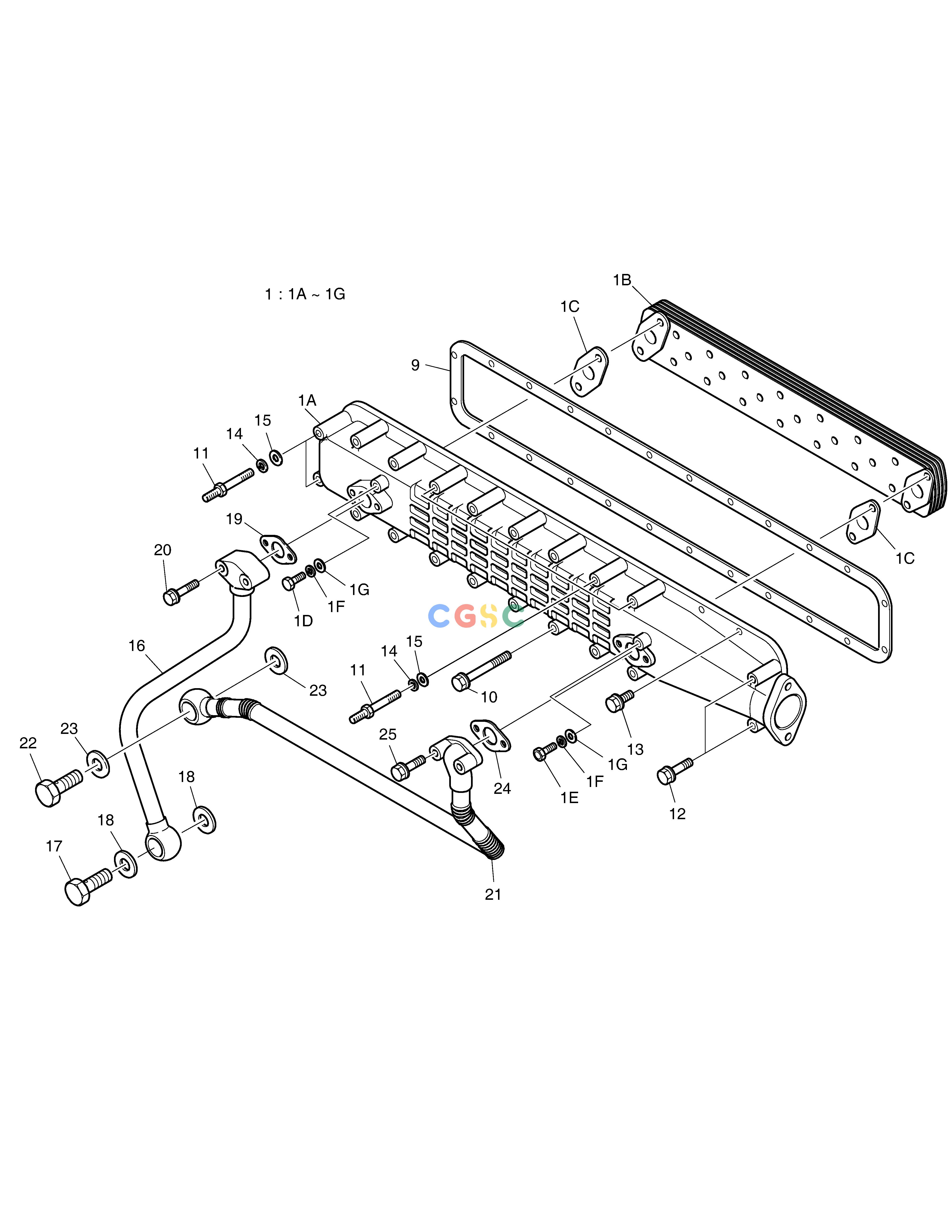 斗山零件查询OIL COOLER DX360LCA(S/N:5950~) Doosan parts catalog online
