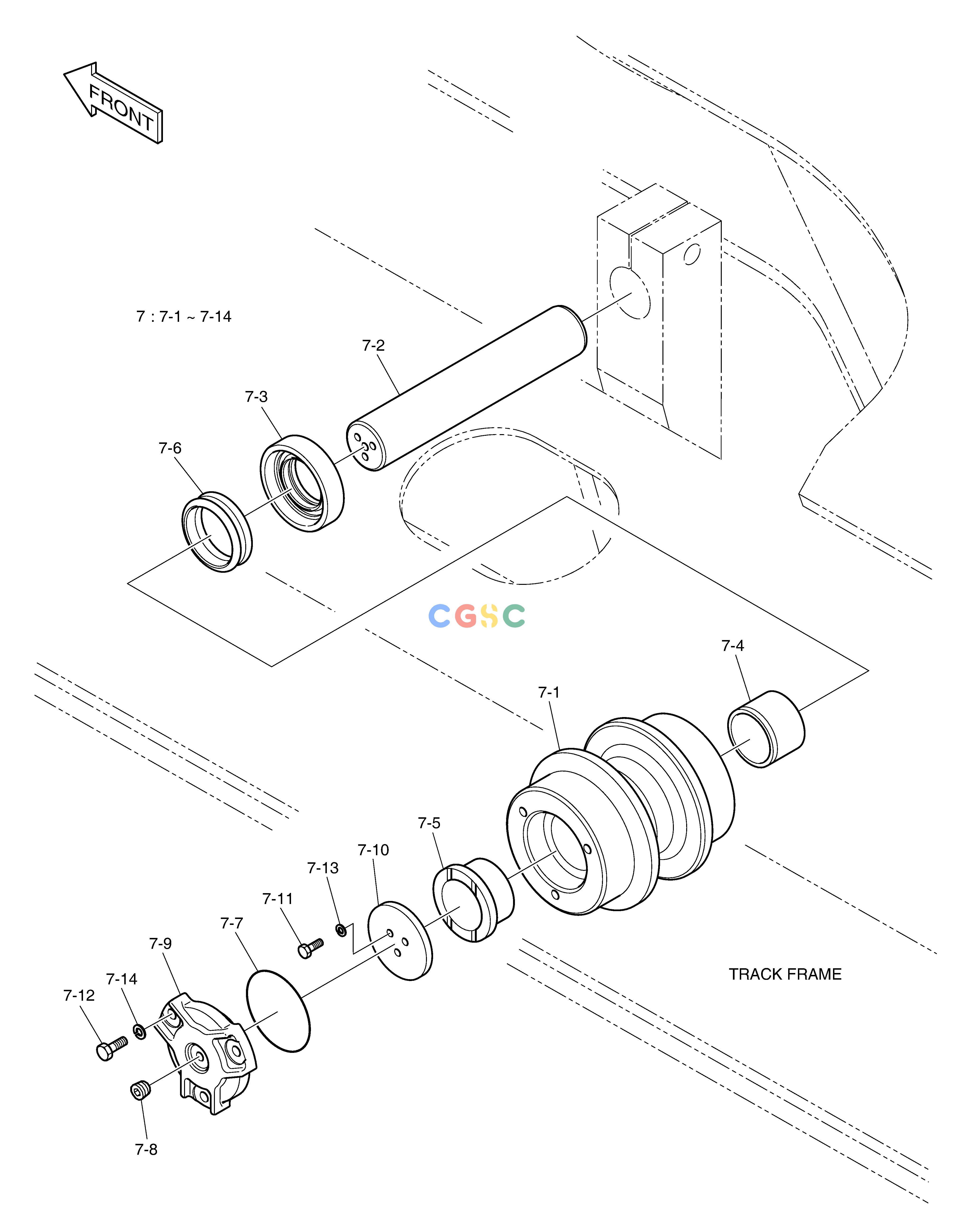 斗山零件查询UPPER ROLLER DX360LCA(S/N:5950~) Doosan parts catalog online