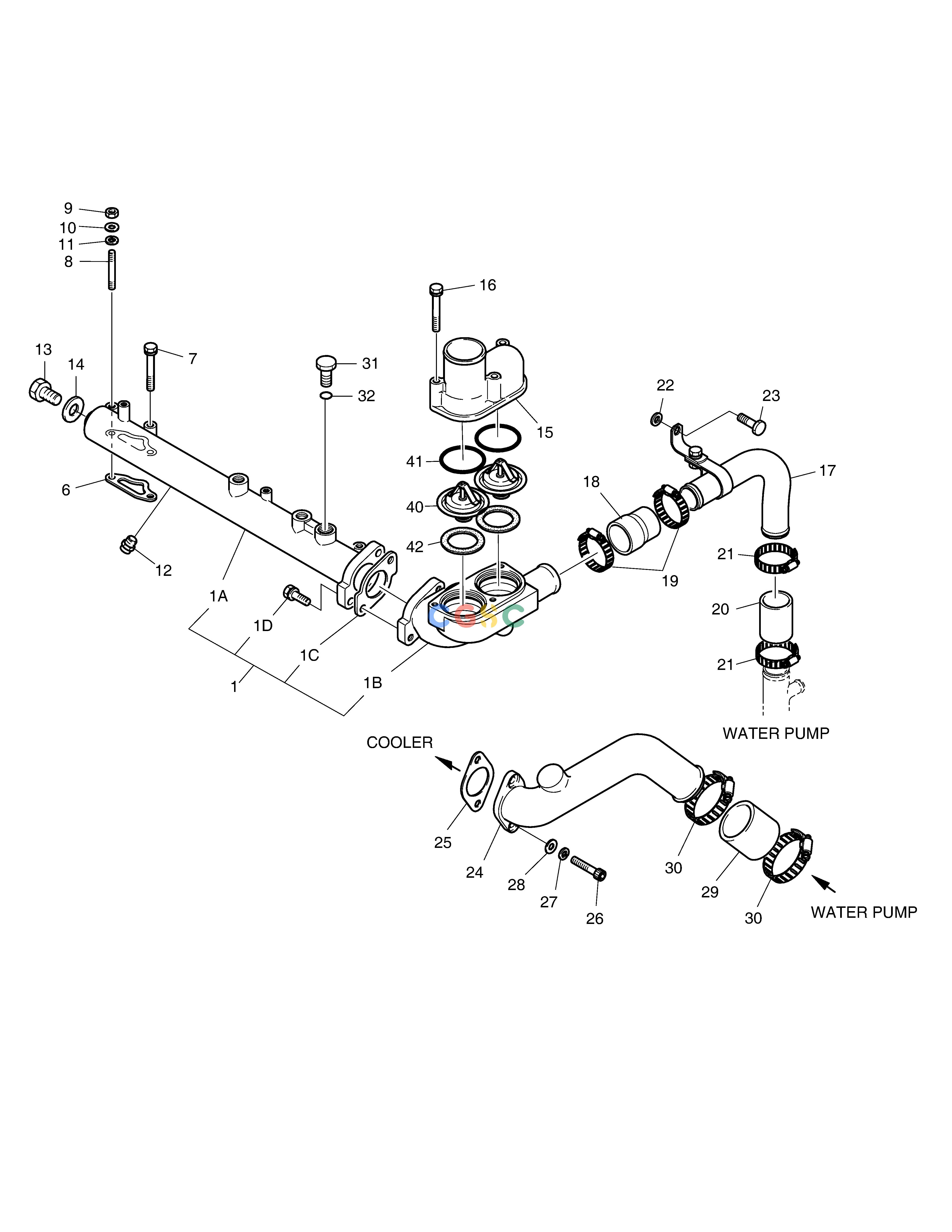 斗山零件查询COOLING WATER PIPE DX360LCA(S/N:5950~) Doosan parts catalog online