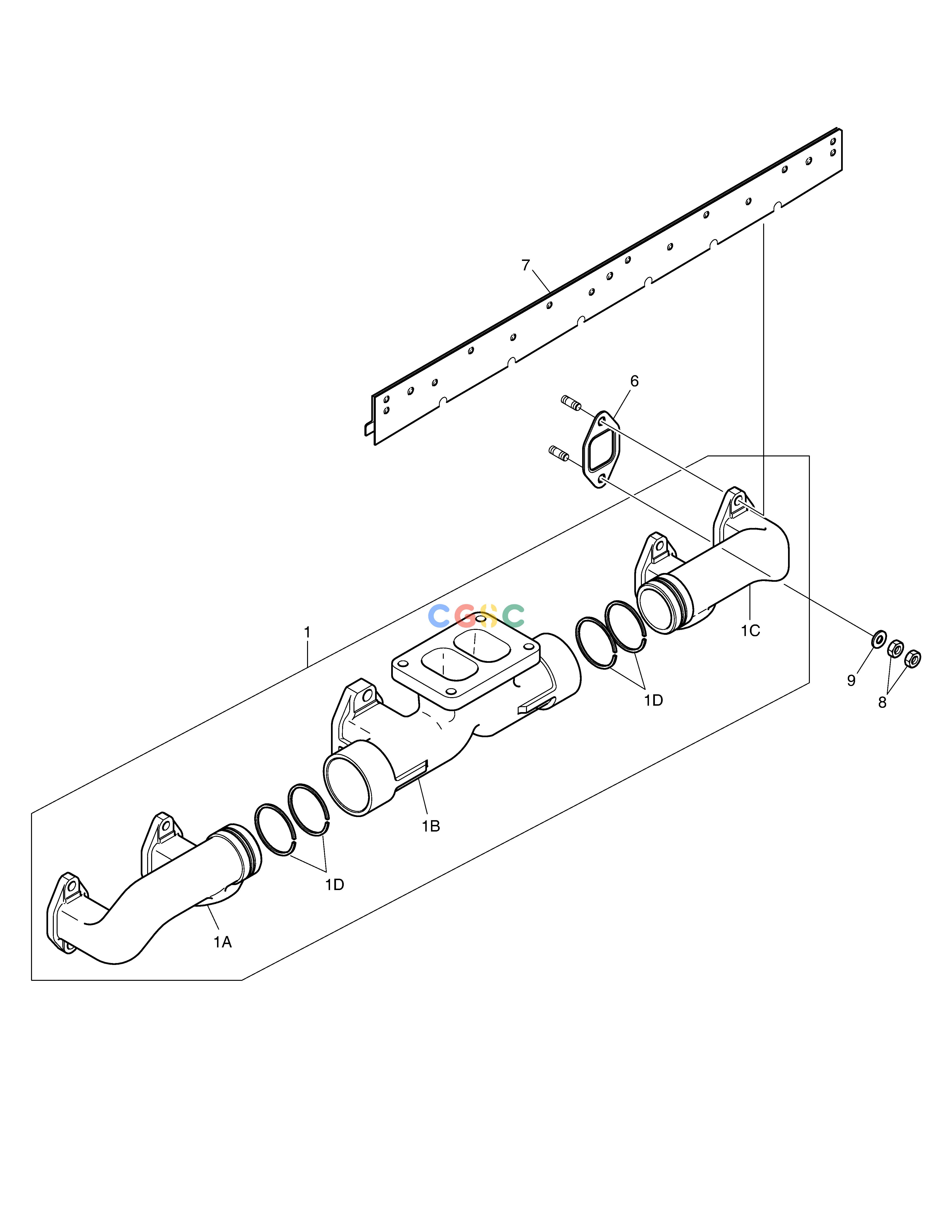 斗山零件查询EXHAUST MANIFOLD DX360LCA(S/N:5950~) Doosan parts catalog online