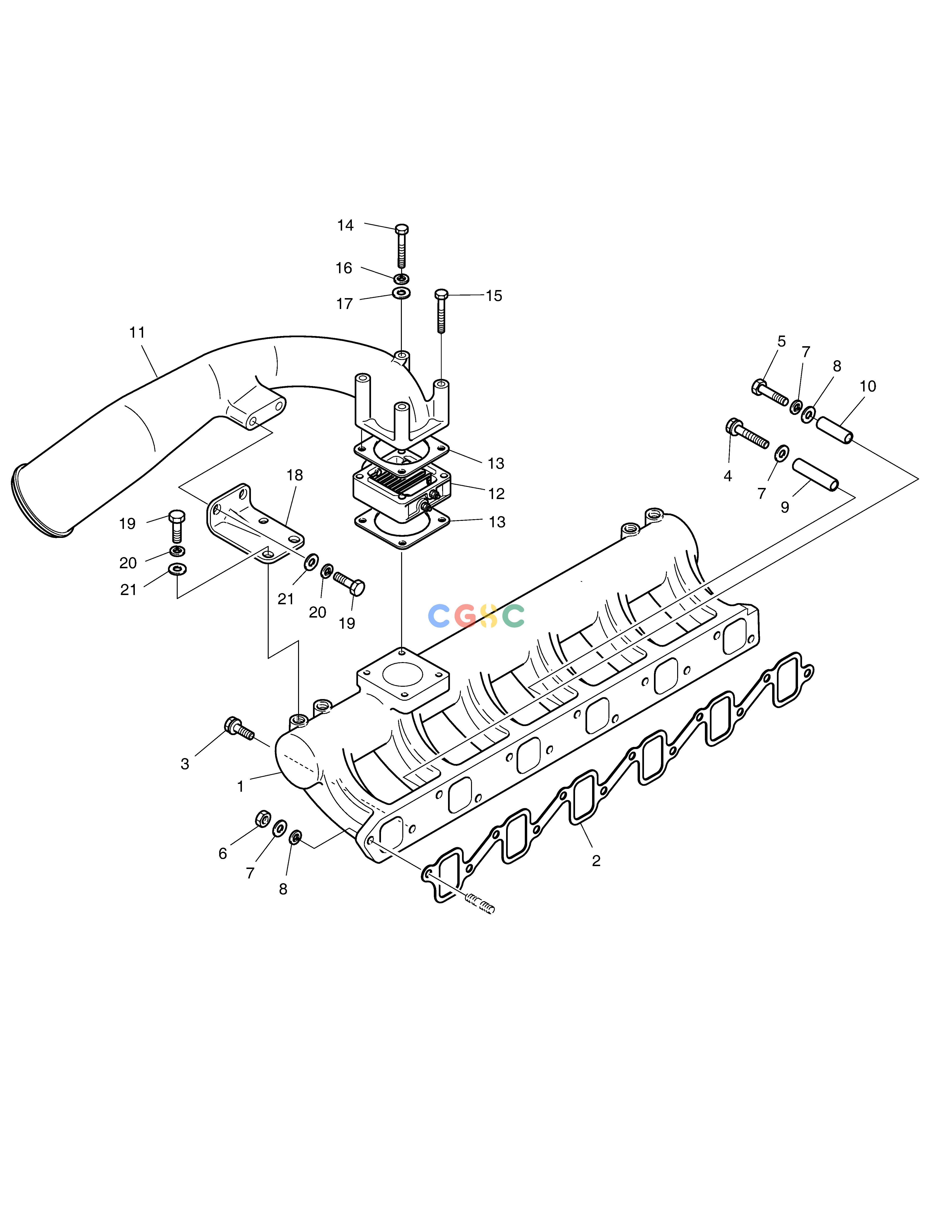 斗山零件查询INTAKE MANIFOLD DX360LCA(S/N:5950~) Doosan parts catalog online