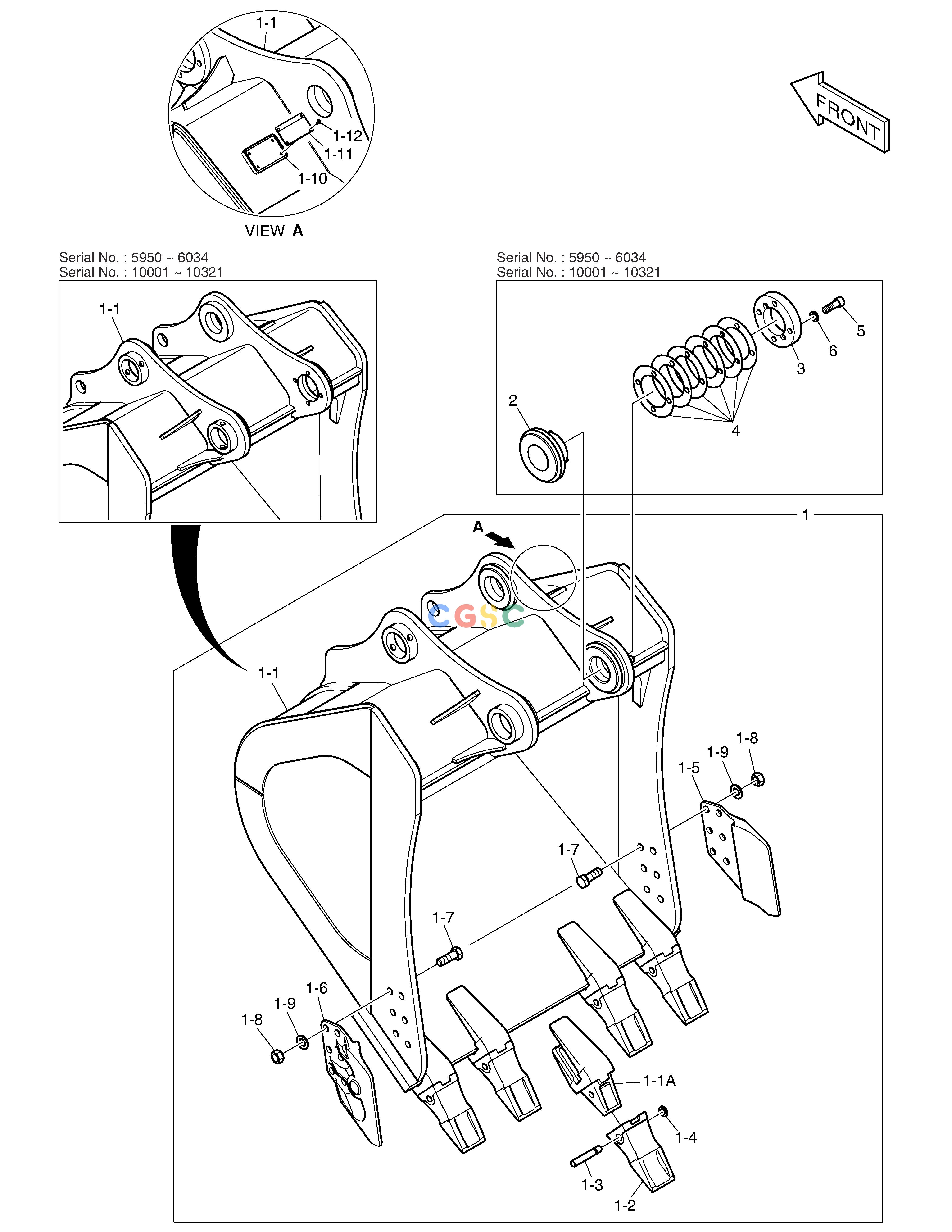 斗山零件查询BUCKET - 1.49m³ DX360LCA(S/N:5950~) Doosan parts catalog online